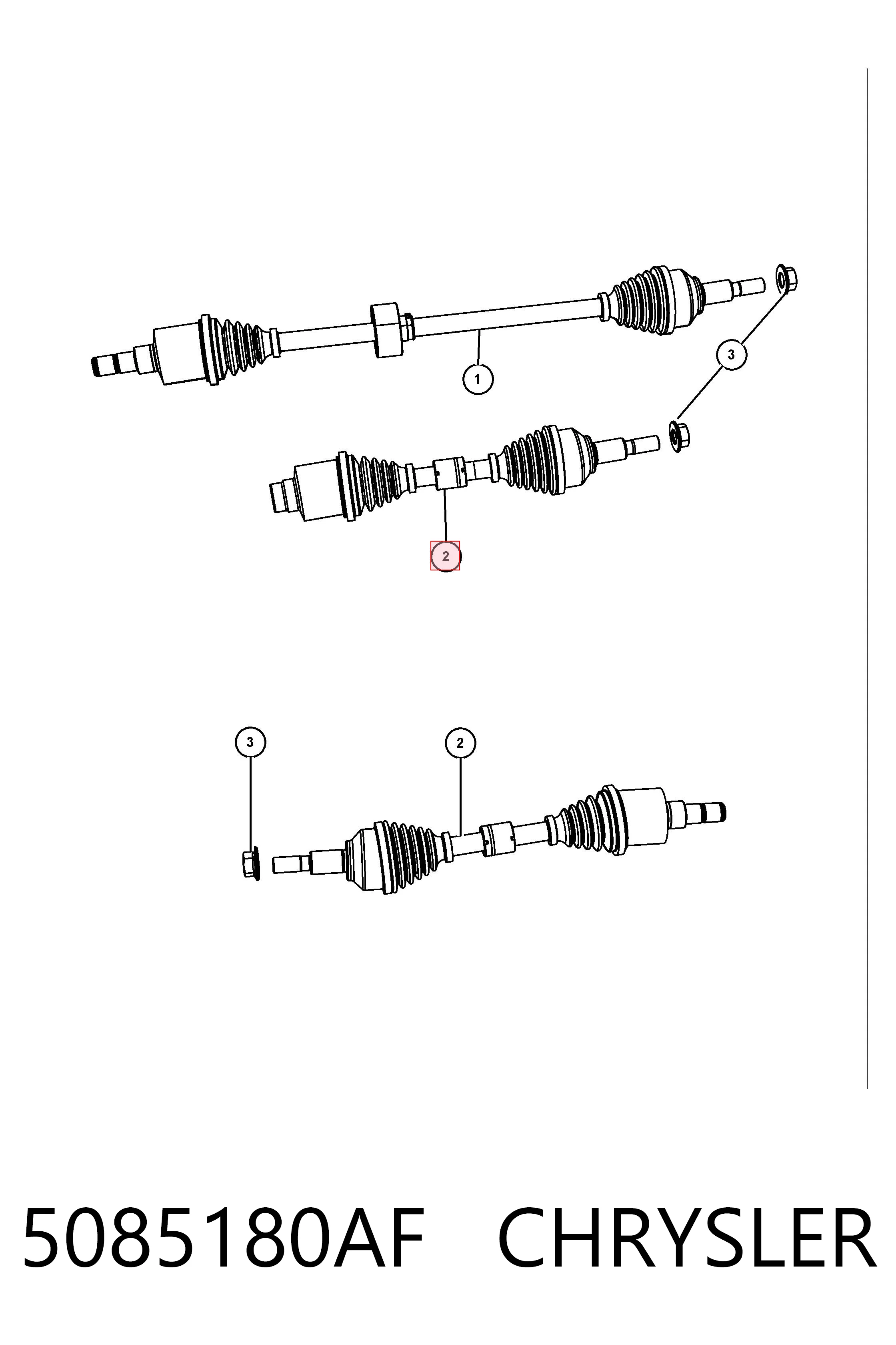 5085180AF Chrysler Półoś napędowa przednia lewa