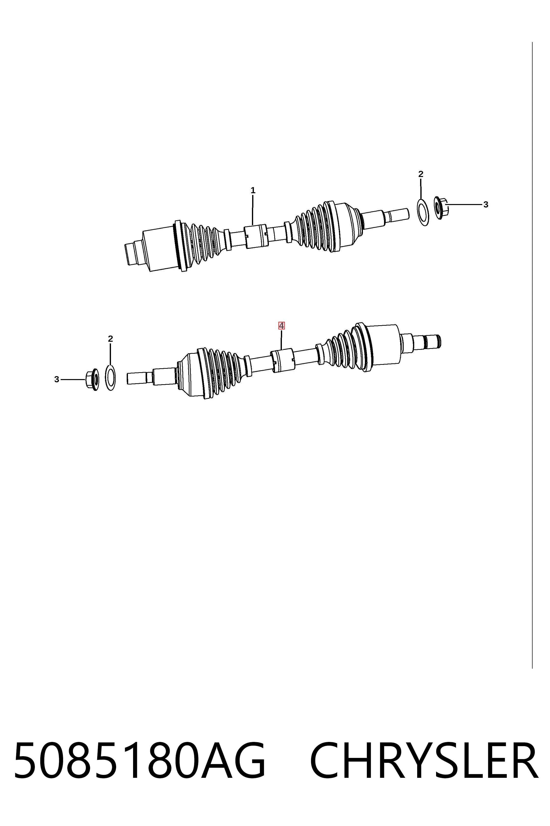 5085180AG Chrysler Półoś napędowa przednia lewa