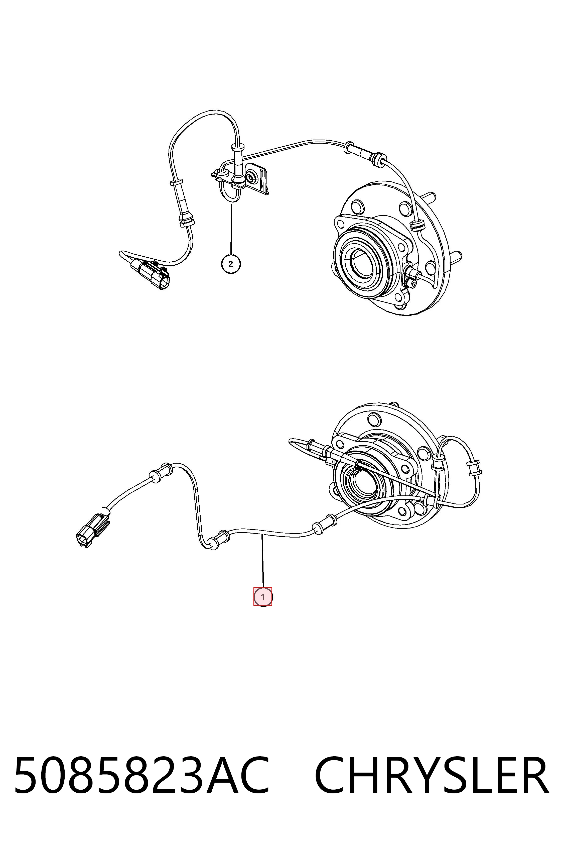 5085823AC Chrysler Czujnik ABS przedni lewy