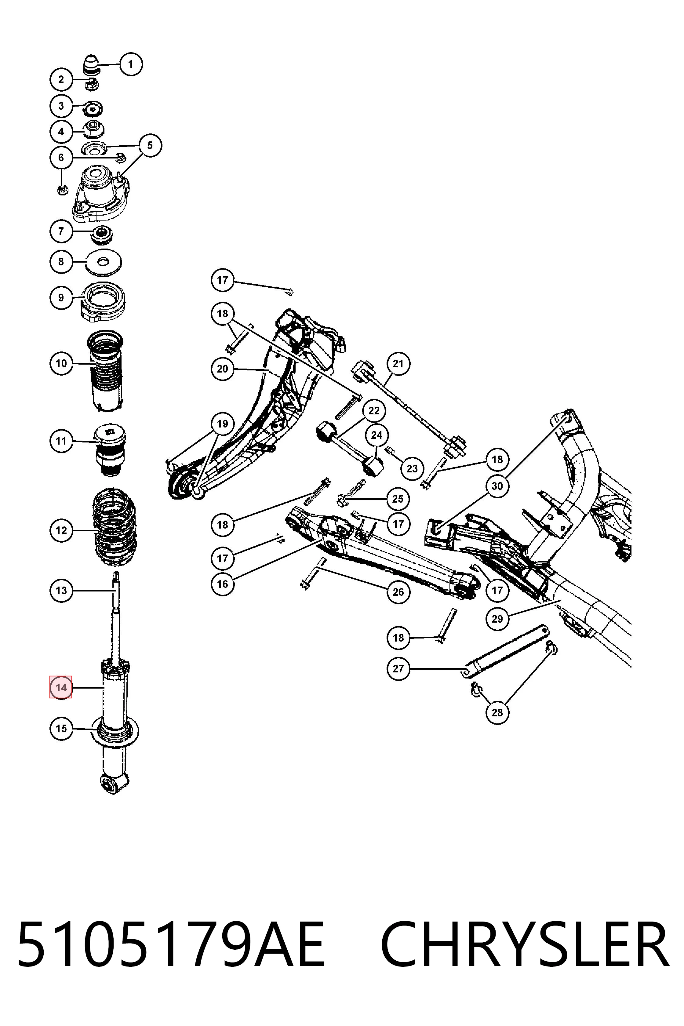 5105179AE Chrysler Amortyzator tylny