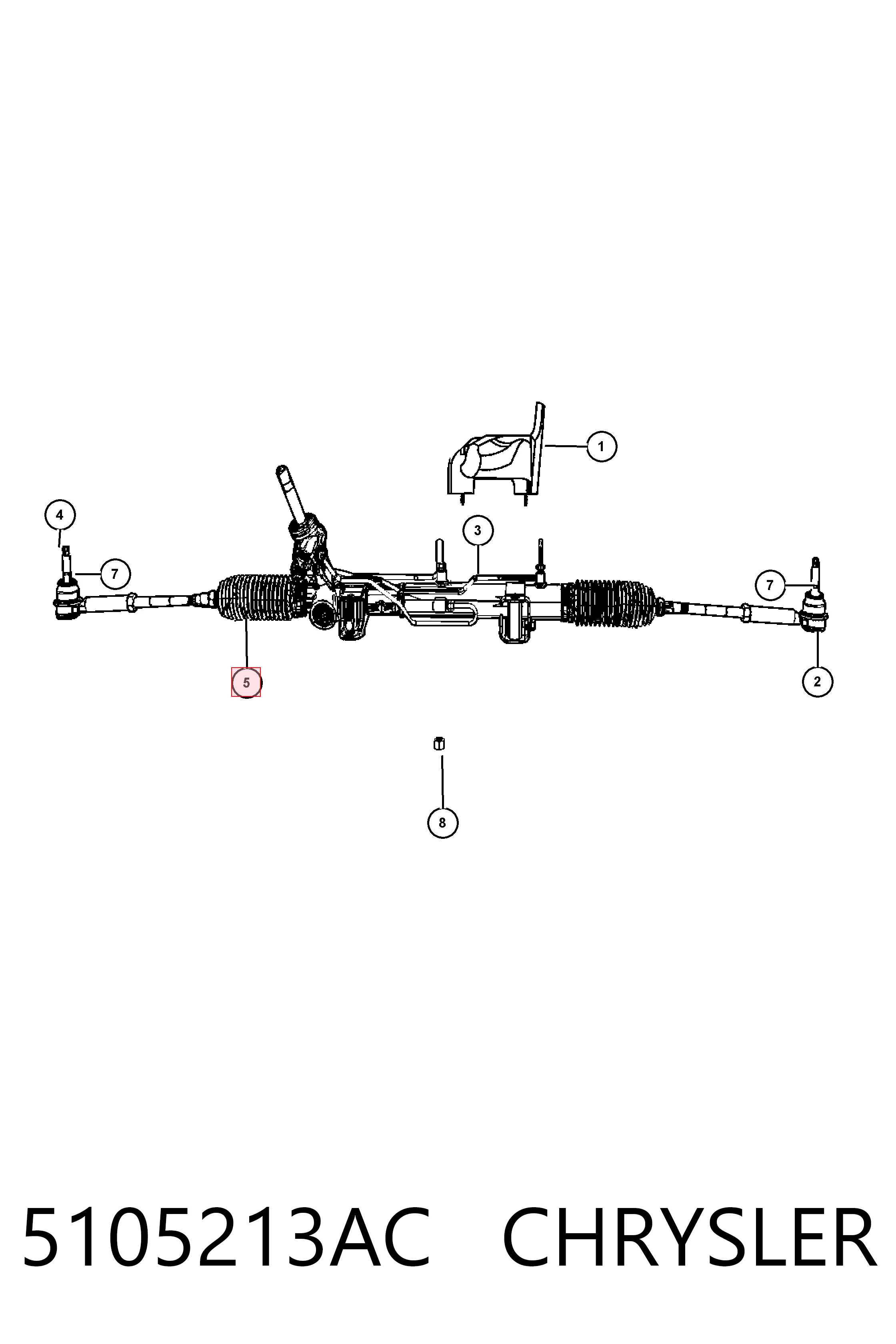 K05154519AC Fiat/Alfa/Lancia Listwa kierownicza (maglownica)