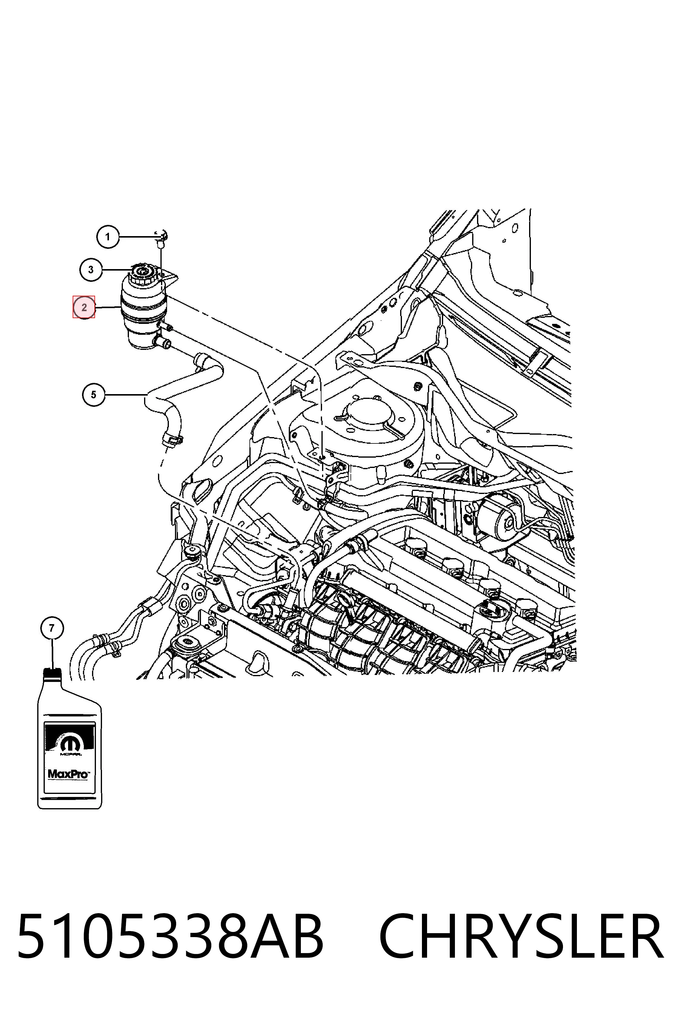 5105338AB Chrysler Zbiornik płynu wspomagania