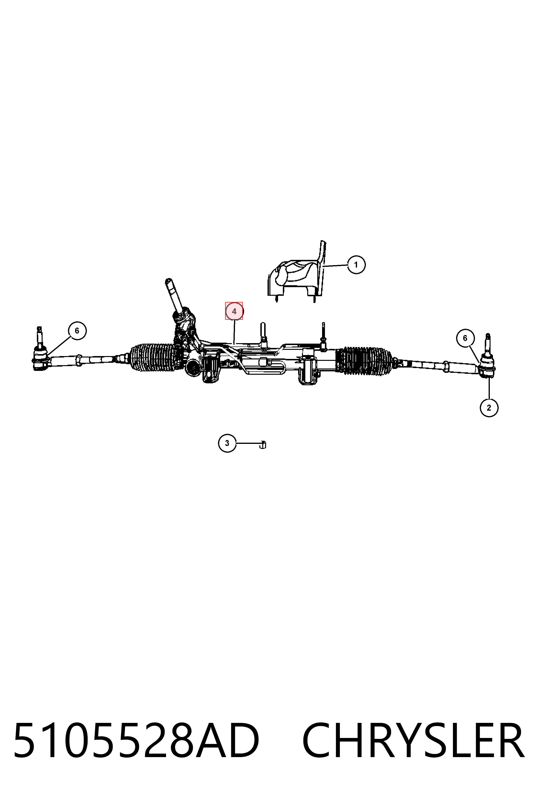 K05105528AC Fiat/Alfa/Lancia Listwa kierownicza (maglownica)