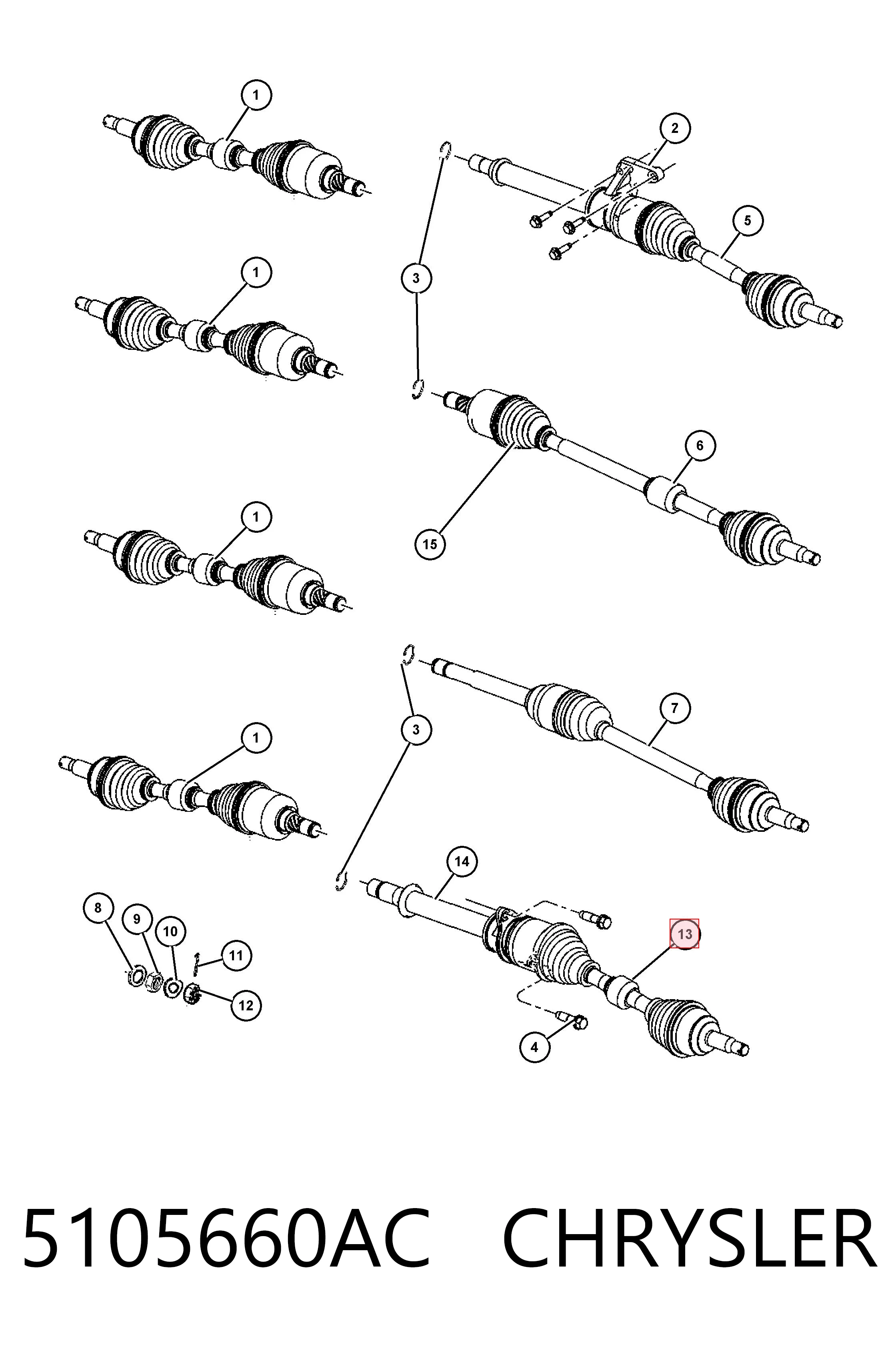 Półoś napędowa przednia prawa Fiat/Alfa/Lancia K05105660AG cena, od 69,81 USD