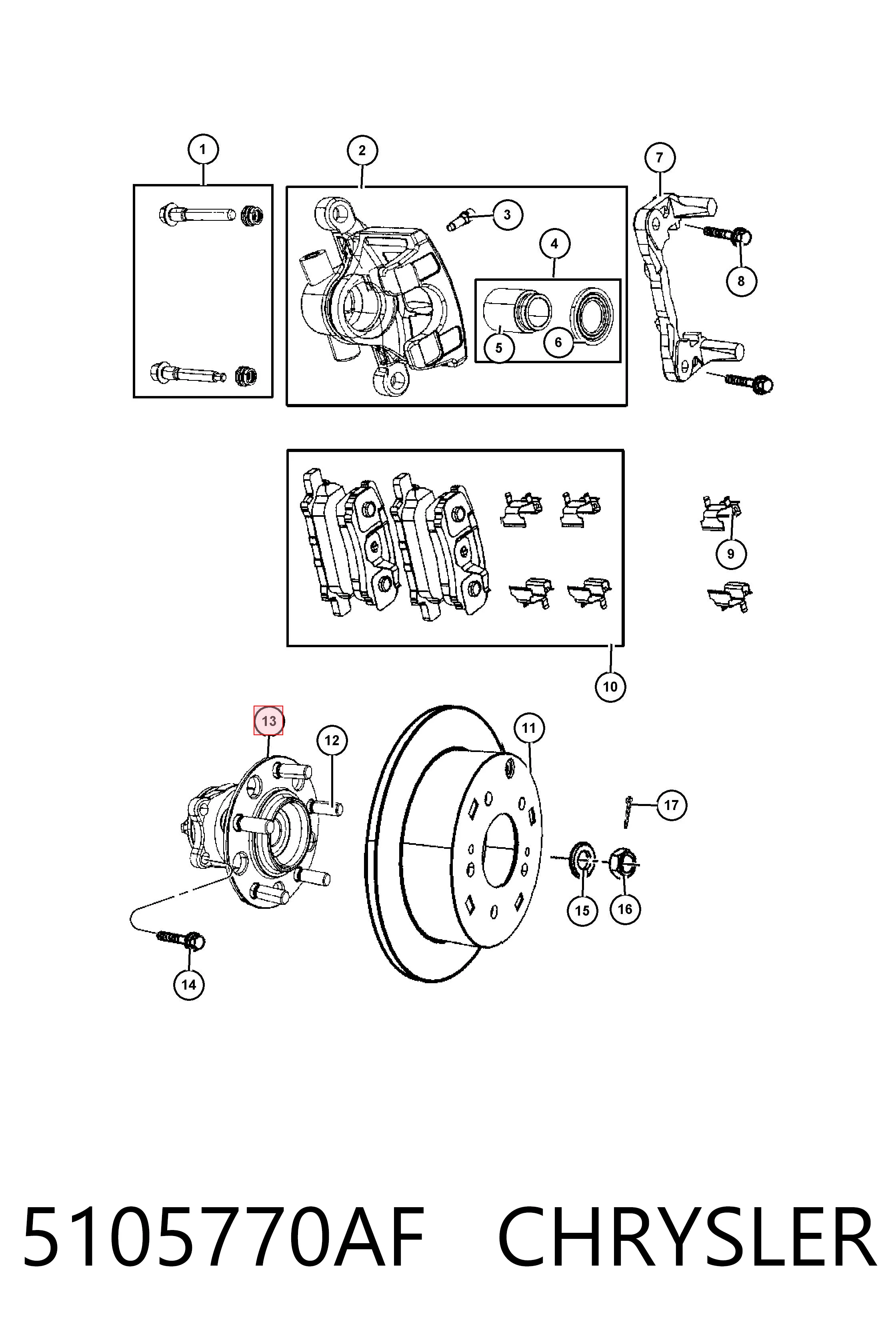 5105770AF Chrysler Piasta tylna