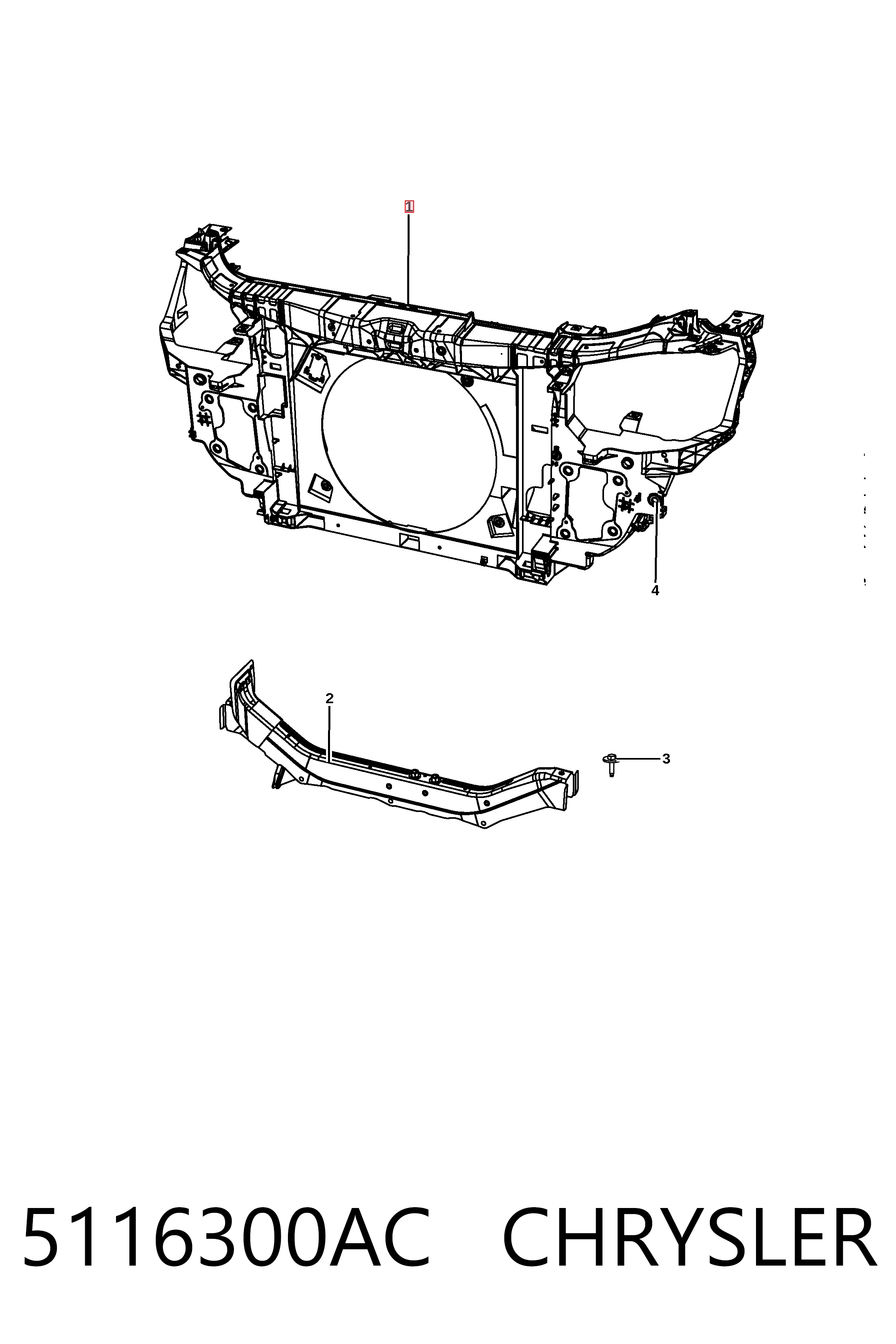 Osłona chłodnicy kompletna (panel mocowania reflektorów) Dodge Journey SUV (2008 - 2020) cena, od 149,89 USD