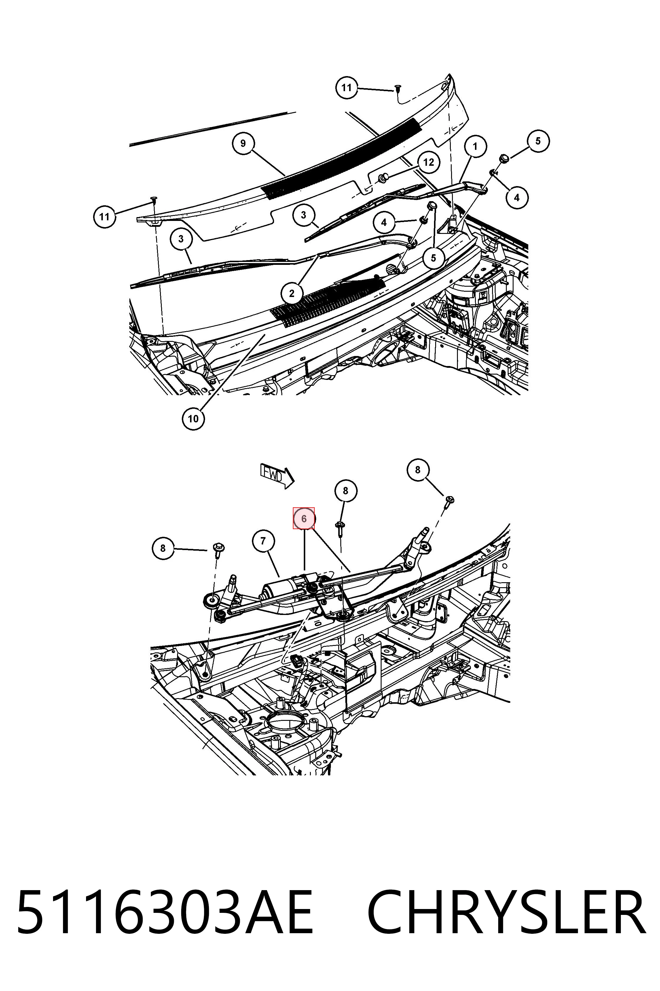 Mechanizm wycieraczek Dodge Journey SUV (2008 - 2020) cena, od 31,37 USD