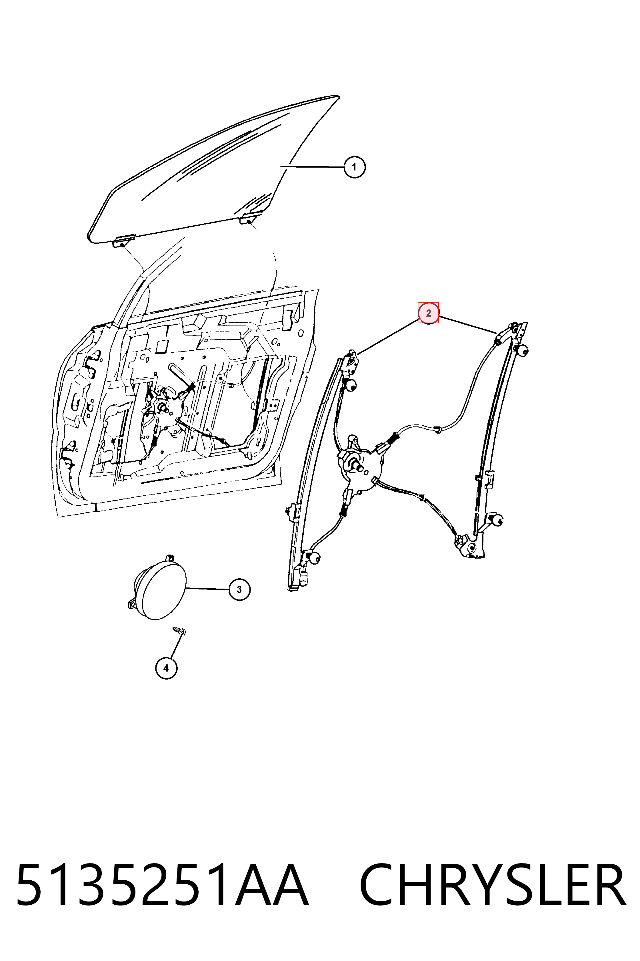 Mechanizm podnoszenia szyby drzwi przednich lewych Chrysler Voyager III