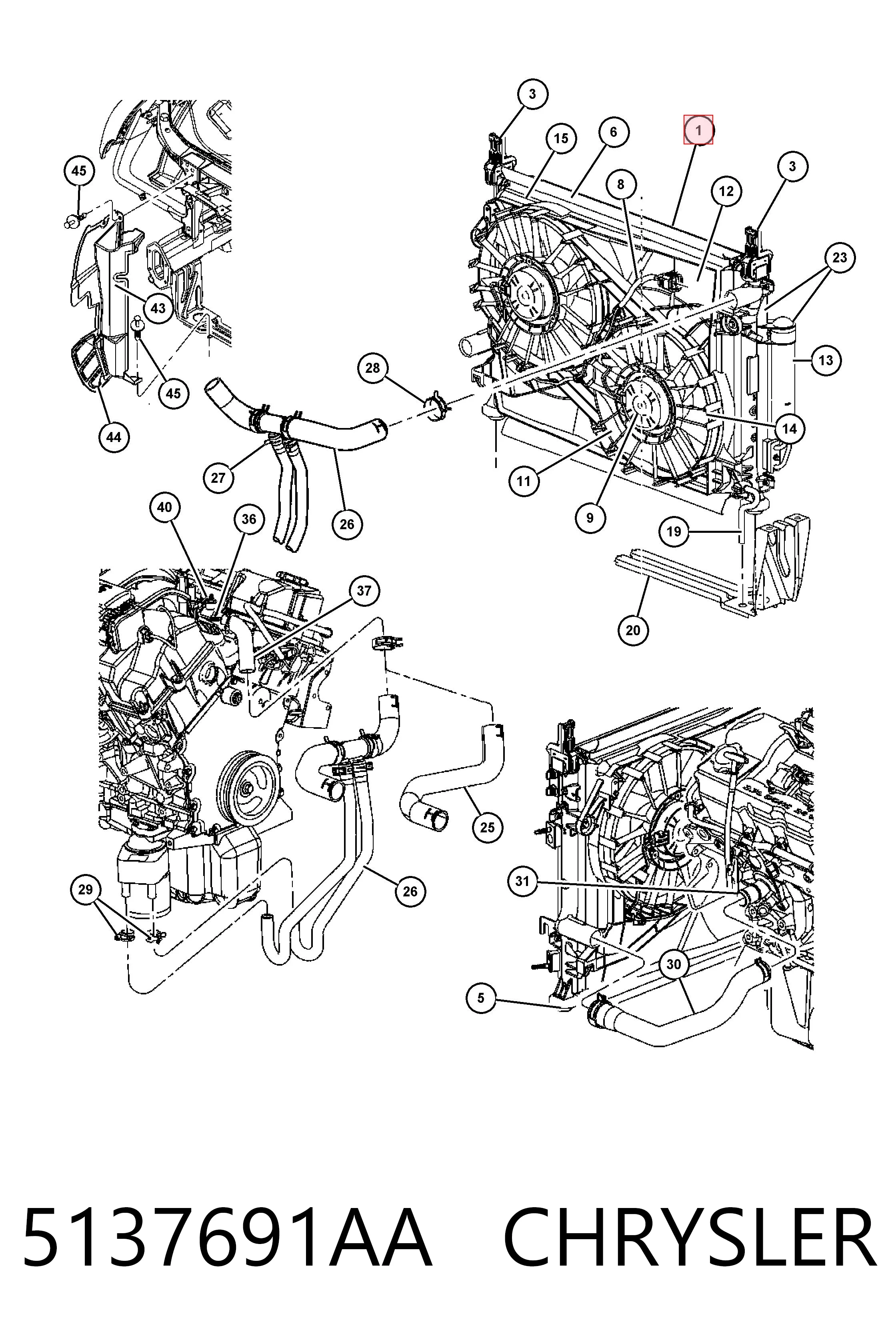 5137691AA Chrysler Chłodnica silnika