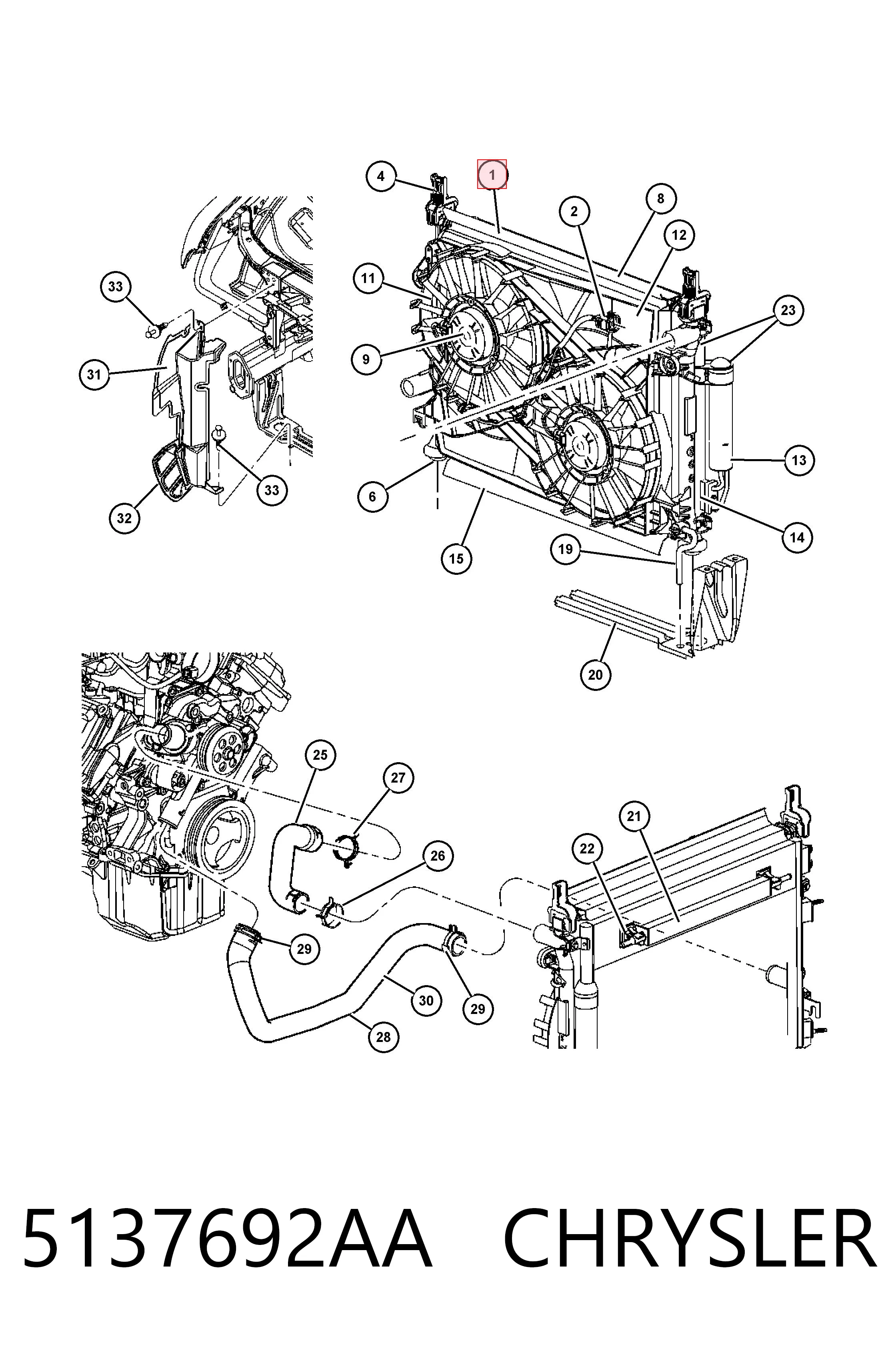 5137692AA Chrysler Chłodnica silnika