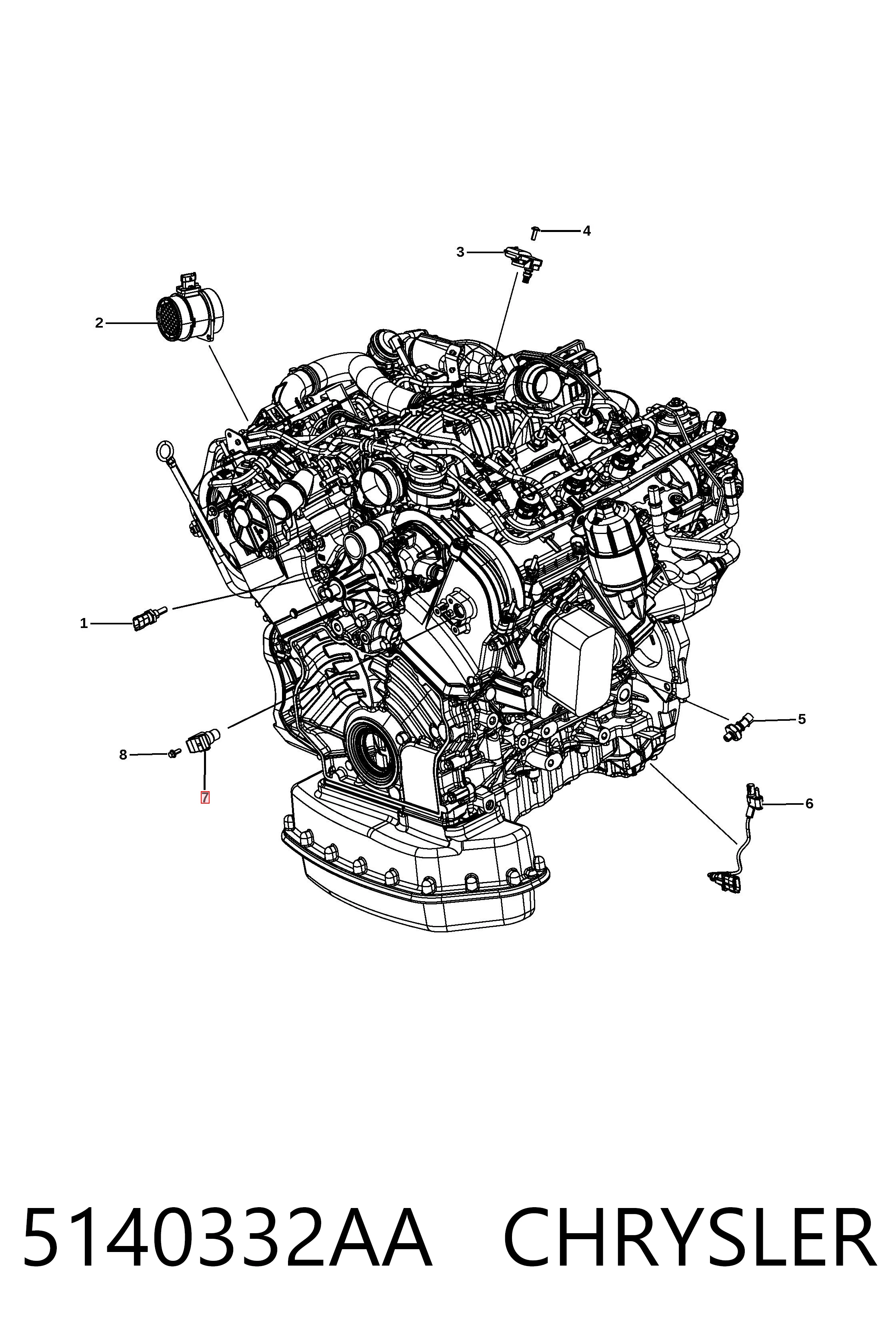 5140332AA Chrysler Czujnik położenia wałka rozrządu