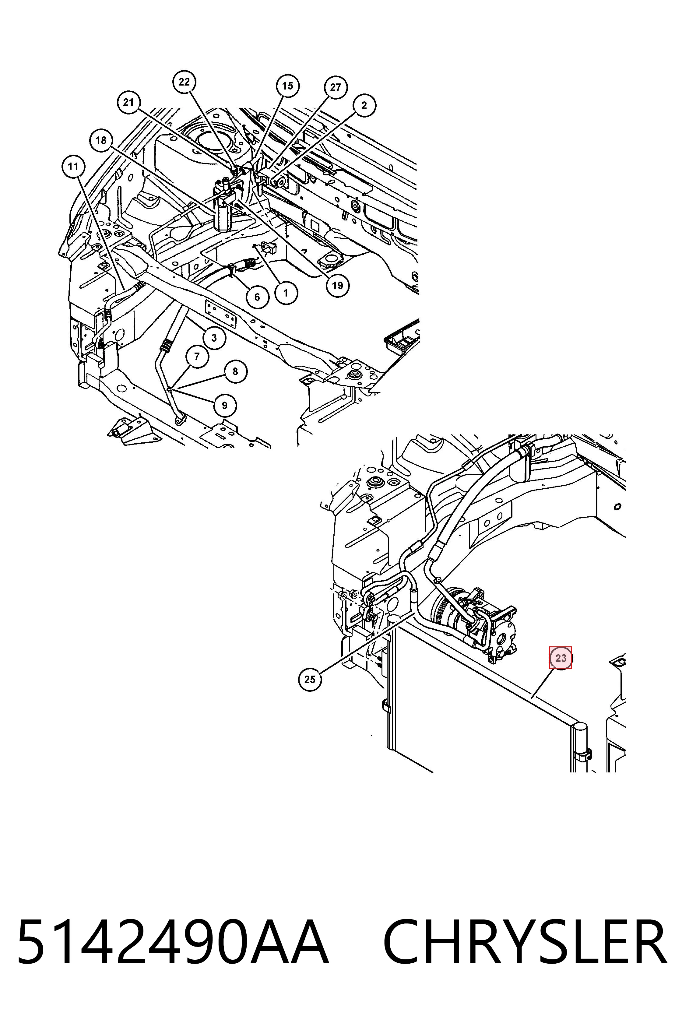 Chłodnica klimatyzacji do Chrysler Voyager III RG, RS
