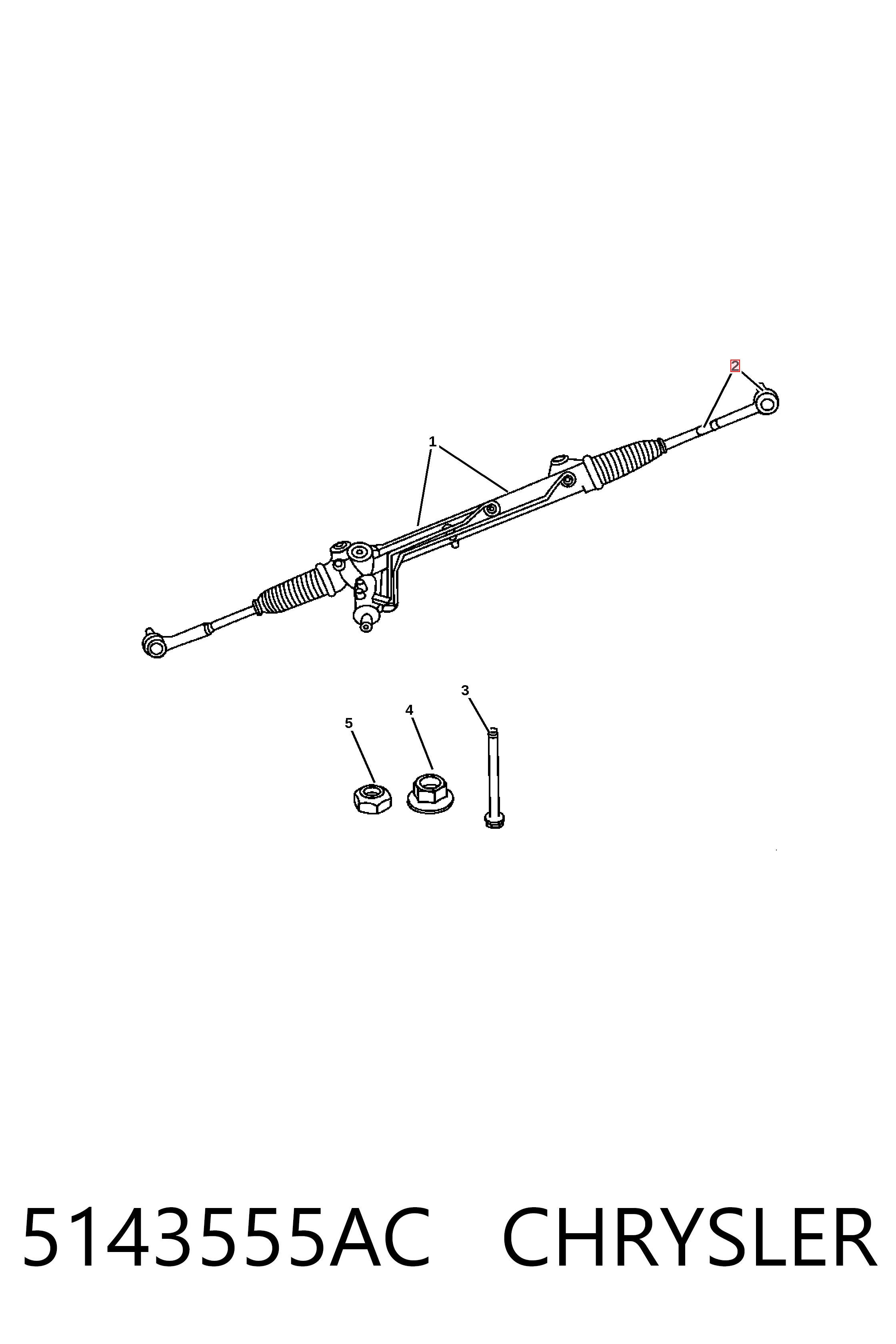 5143555AC Chrysler Końcówka drążka kierowniczego zewnętrzna