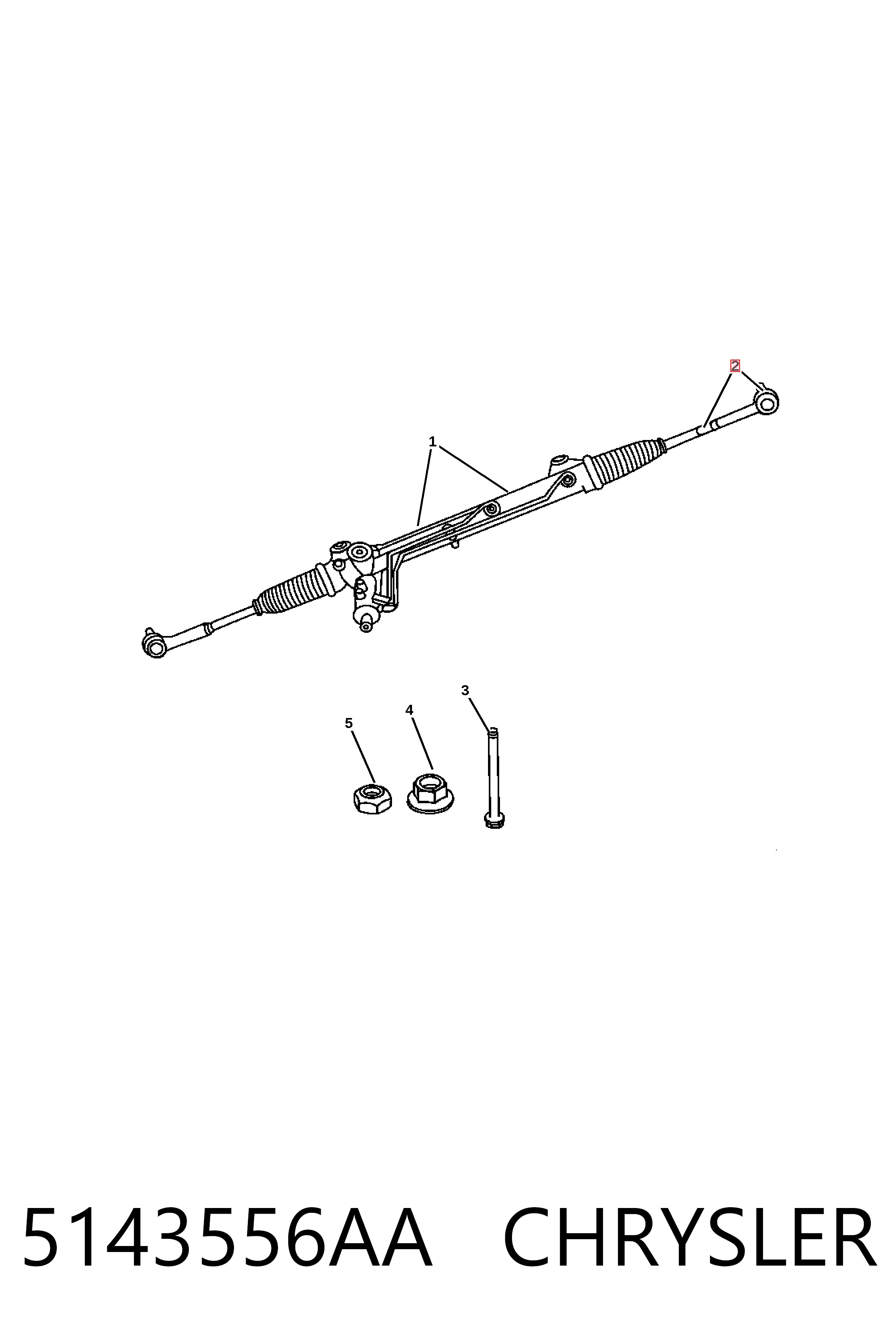 5143556AA Chrysler Końcówka drążka kierowniczego zewnętrzna