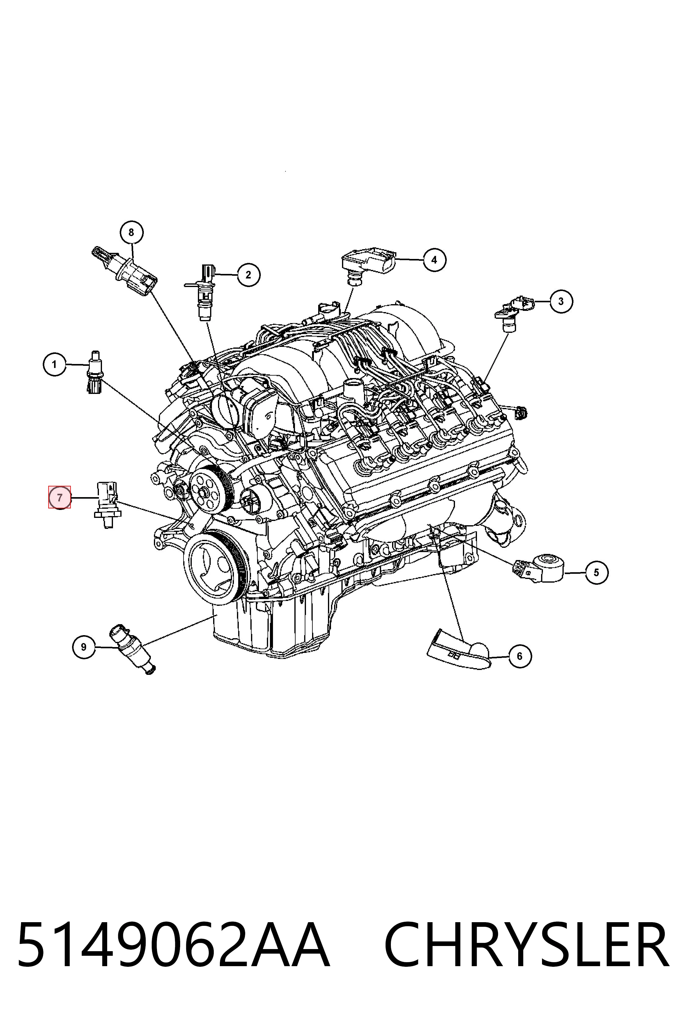 5149062AA Chrysler Czujnik ciśnienia oleju
