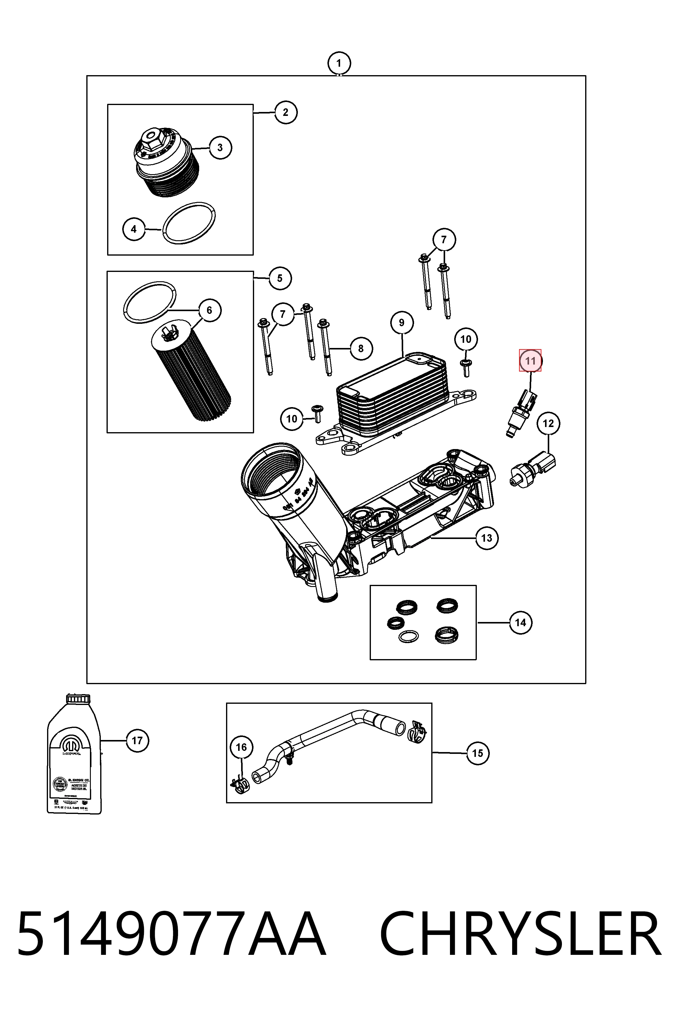Czujnik temperatury płynu chłodzącego Fiat/Alfa/Lancia K05149077AB