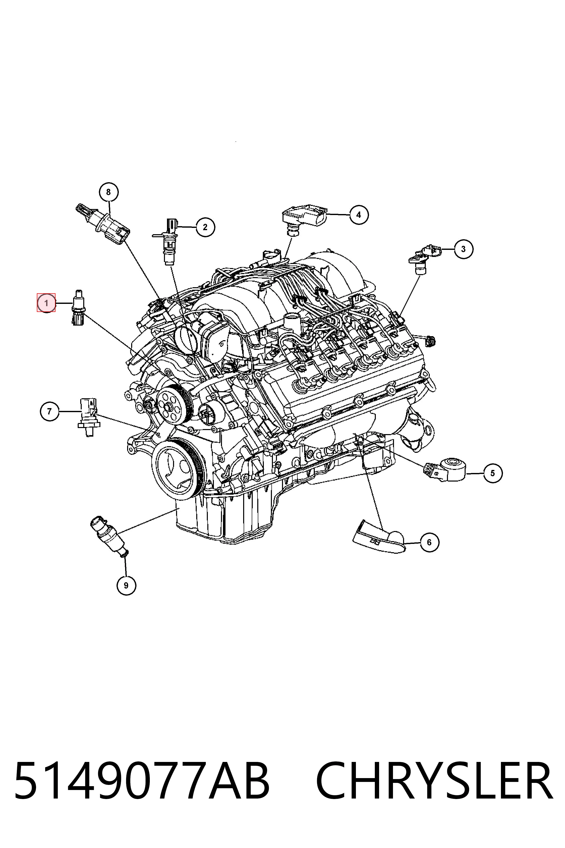 Czujnik temperatury płynu chłodzącego Fiat/Alfa/Lancia K05149077AB cena, od 3,14 USD