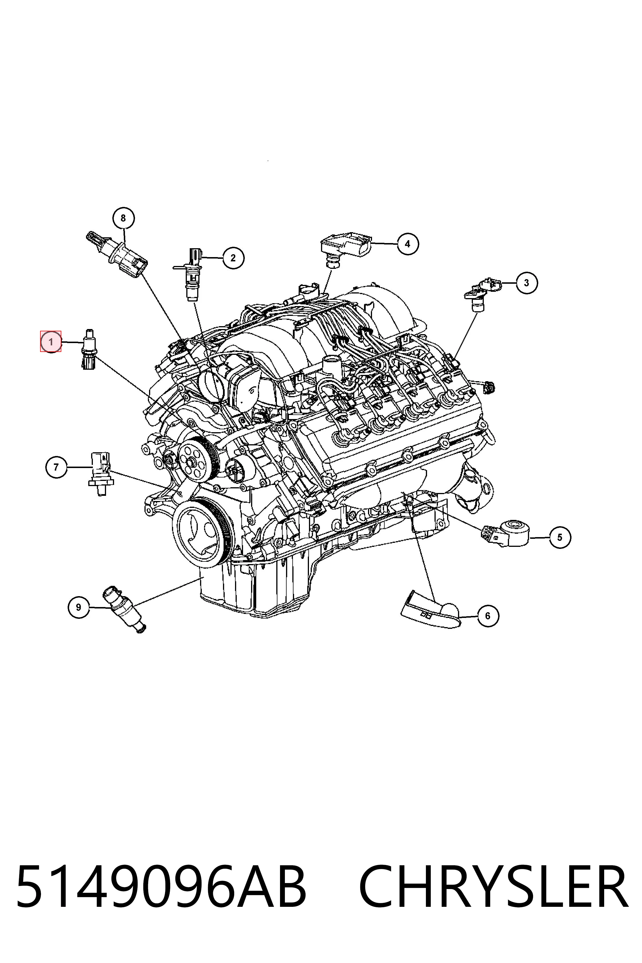 5149096AB Chrysler Czujnik temperatury płynu chłodzącego