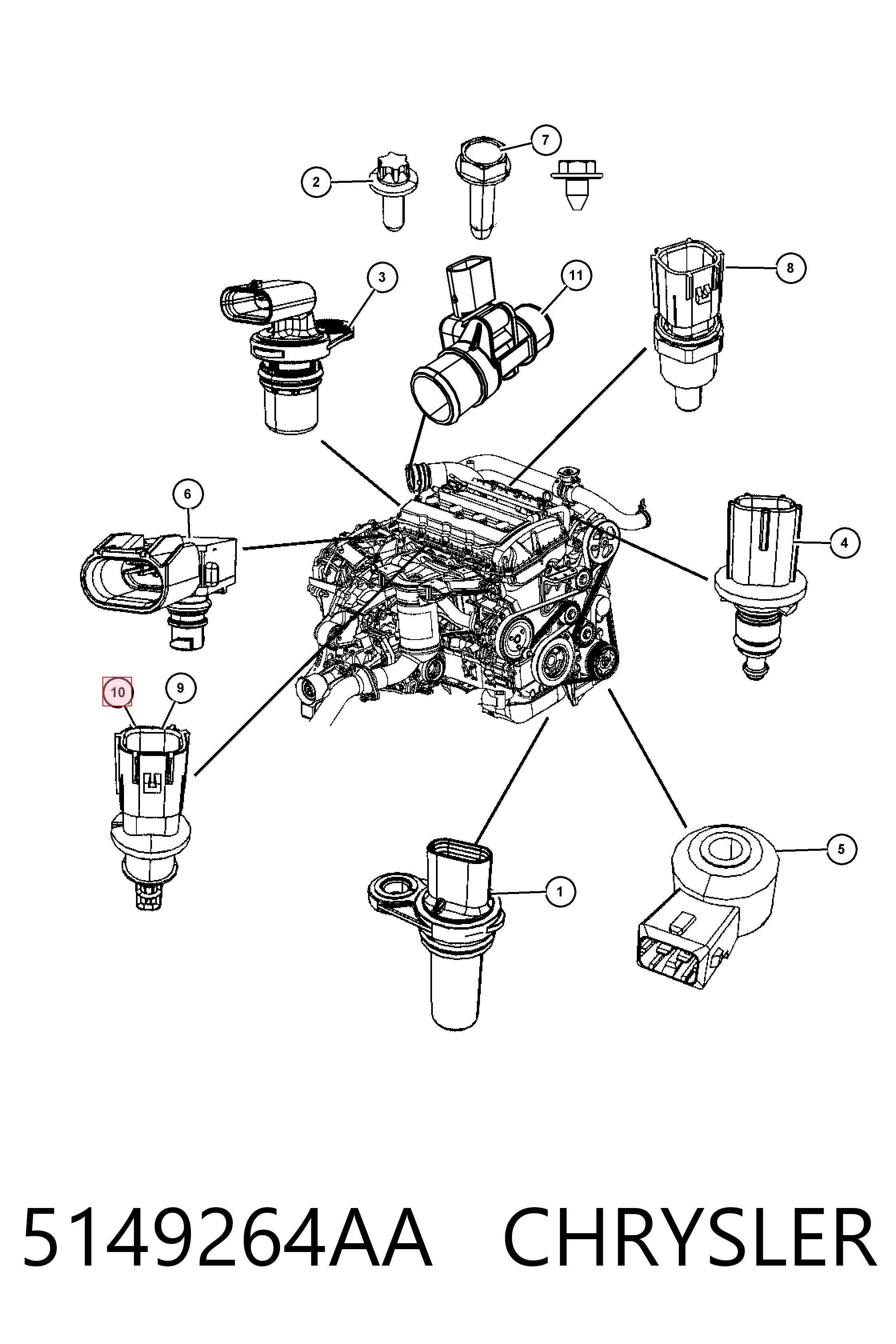 5149264AA Chrysler Czujnik temperatury zewnętrznej