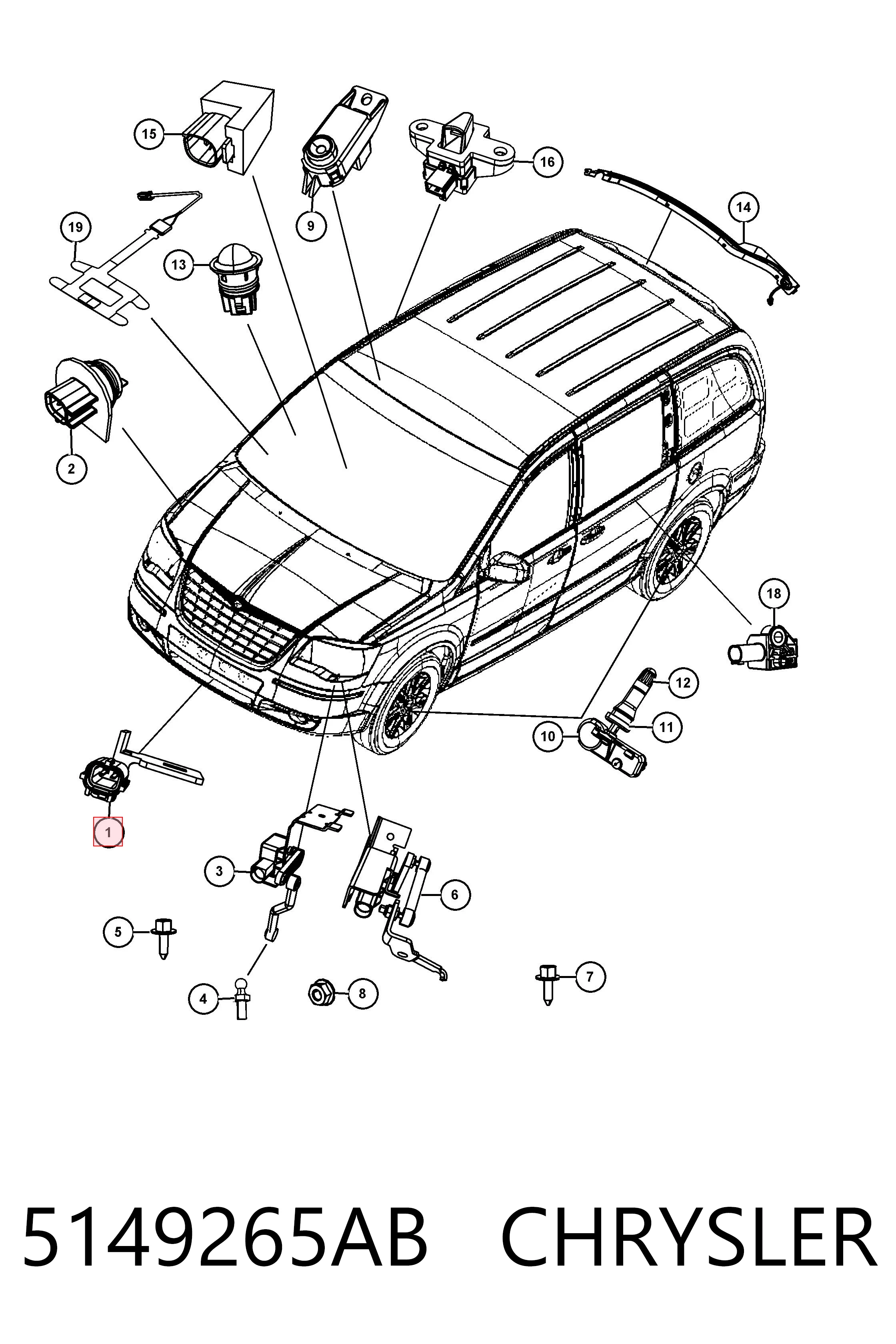 Do koszyka K68518243AA Fiat/Alfa/Lancia Czujnik temperatury zewnętrznej