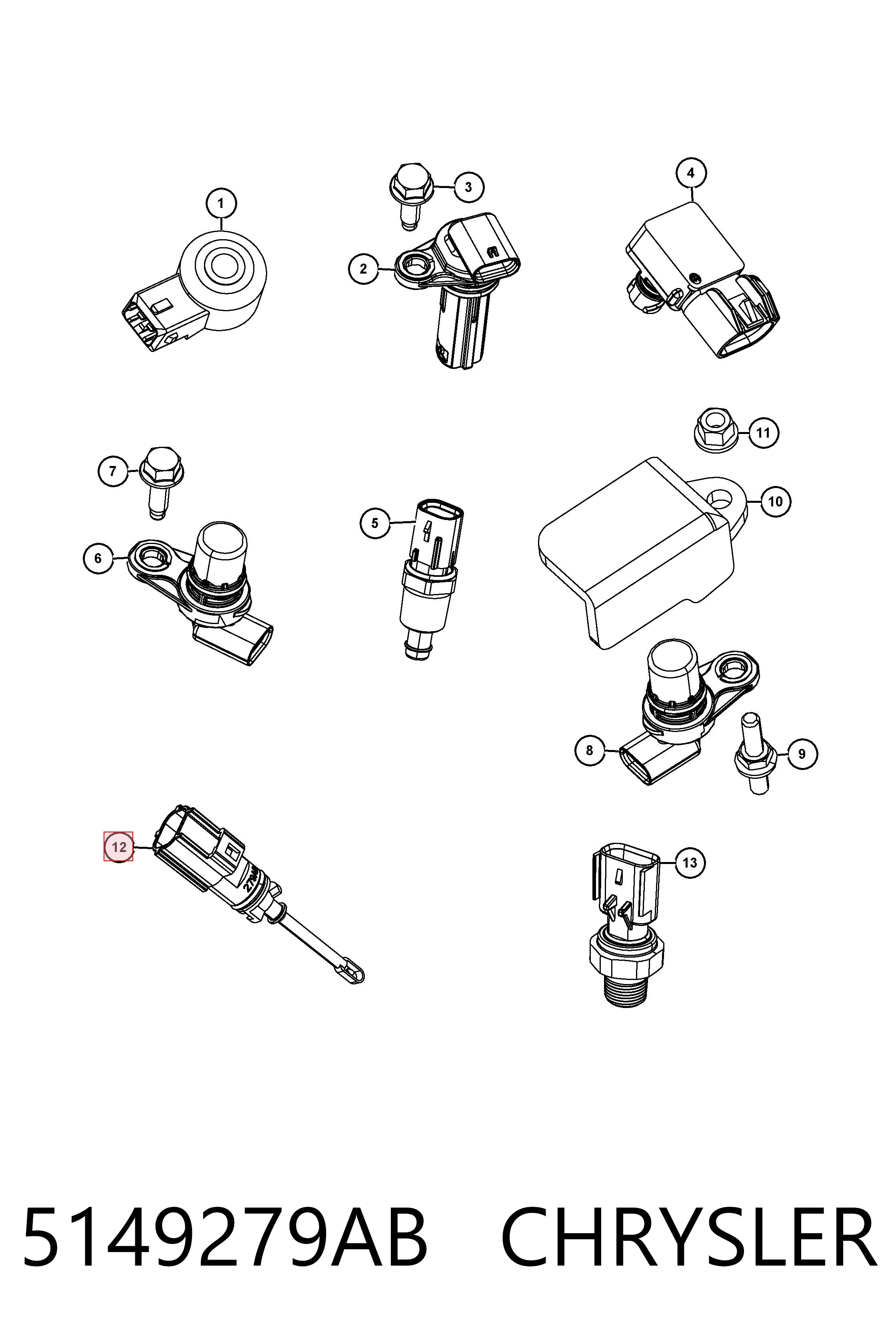 5149279AB Chrysler Czujnik temperatury powietrza wlotowego