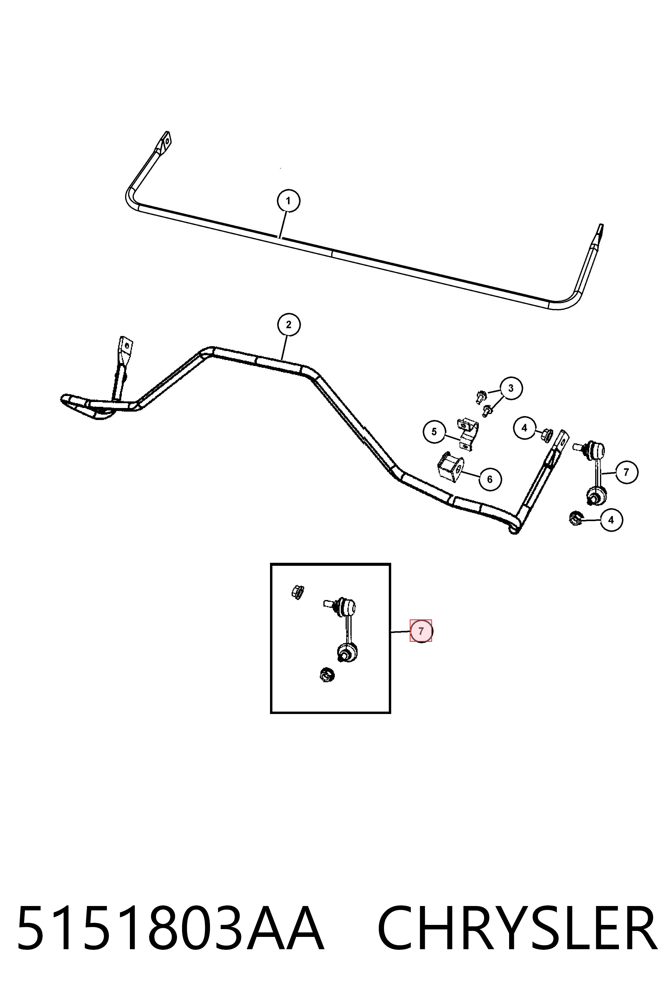 Łącznik stabilizatora tylnego Mercedes 5151803AA cena, od 11,91 USD