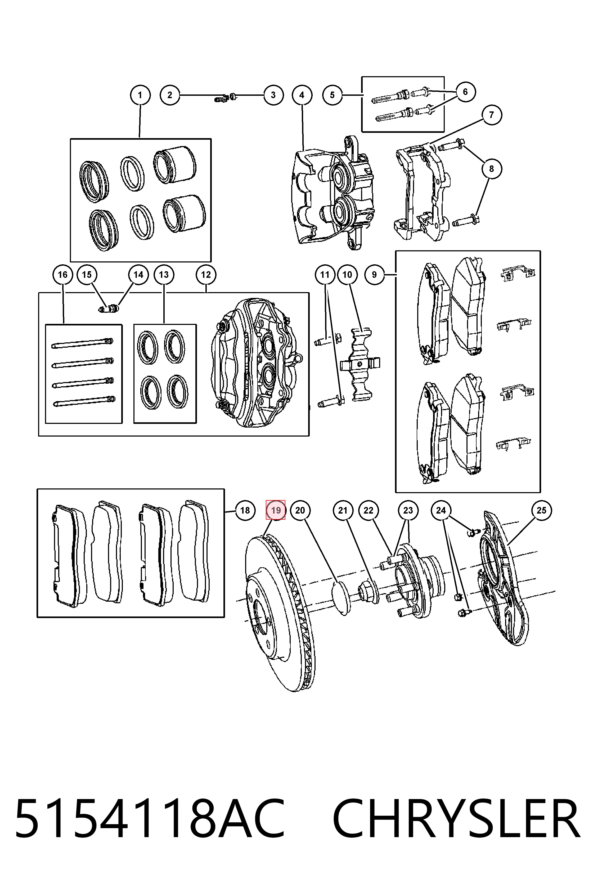 5154118AC Chrysler Tarcza hamulcowa przednia