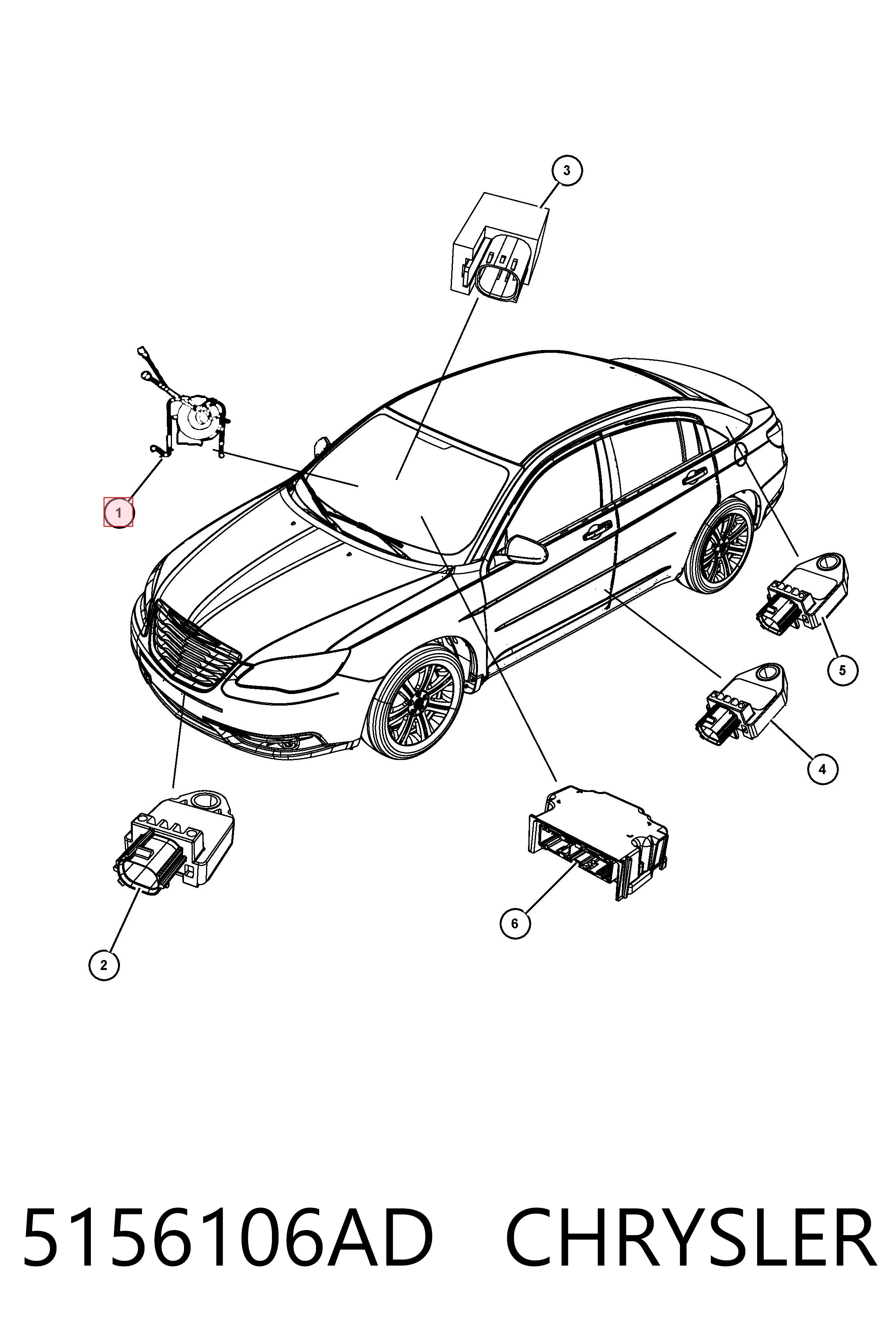 5156106AD Chrysler Pierścień kontaktowy AIRBAG, taśma kierownicy