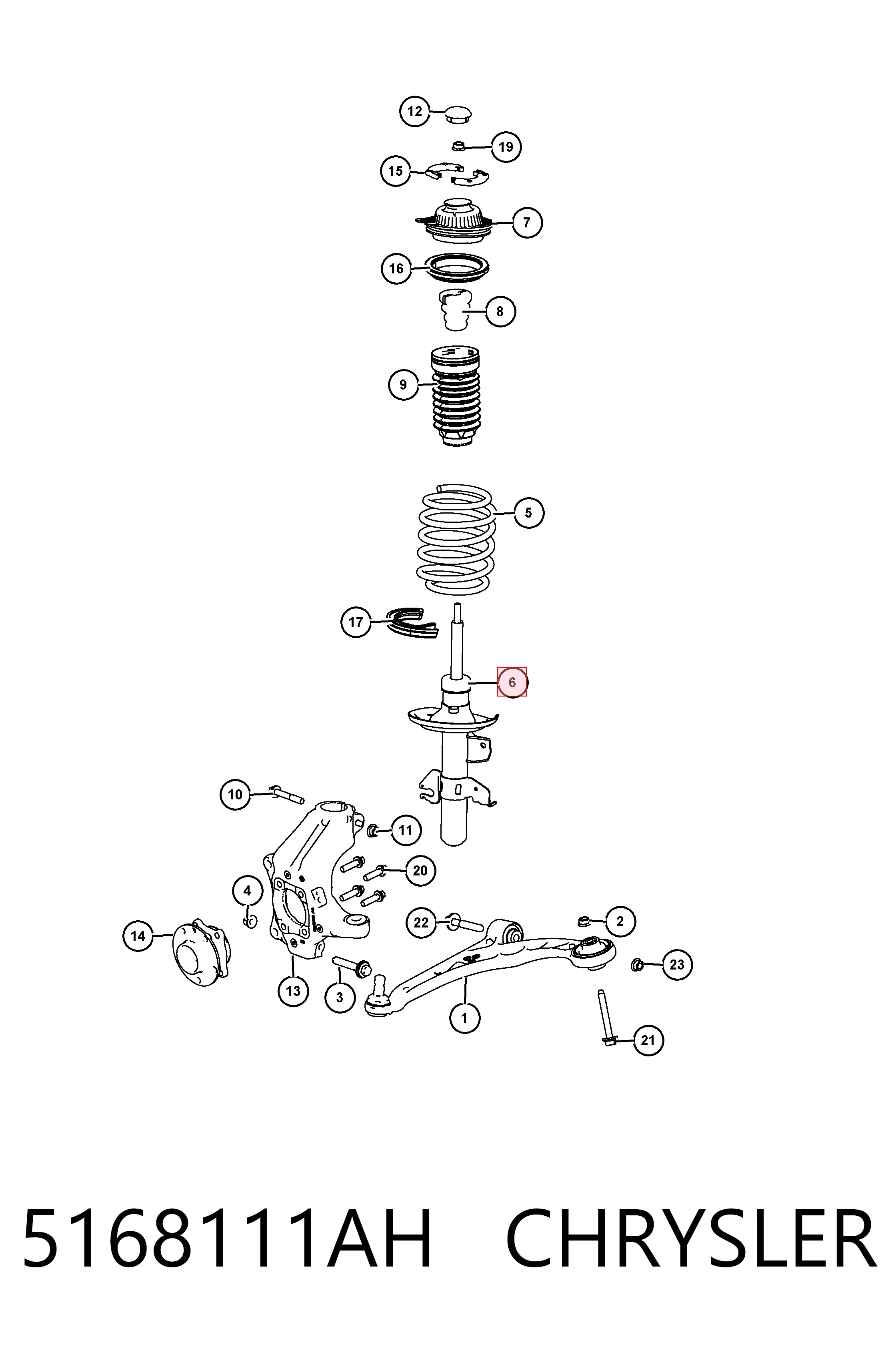 5168111AH Chrysler Amortyzator przedni lewy