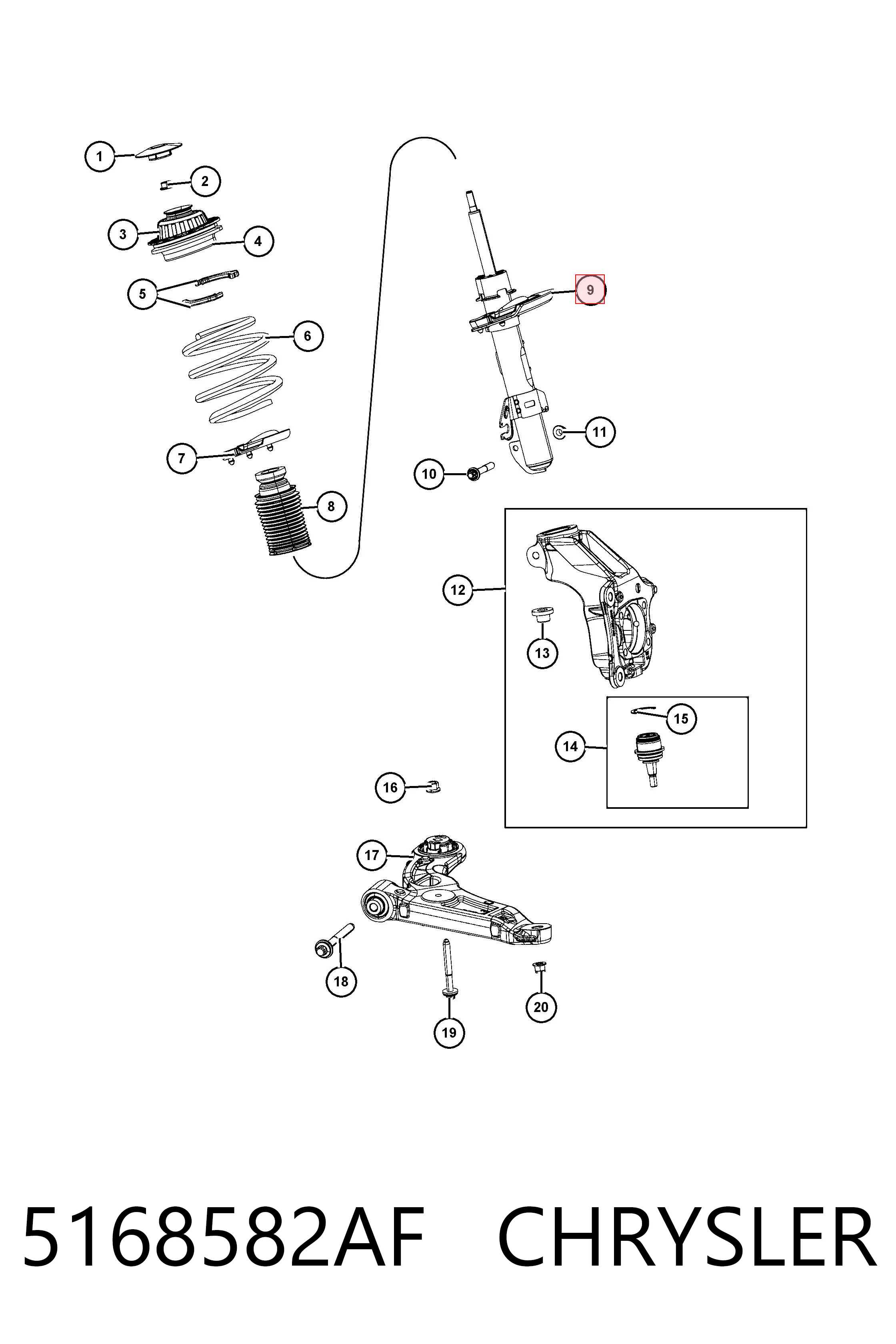 5168582AF Ford Amortyzator przedni prawy