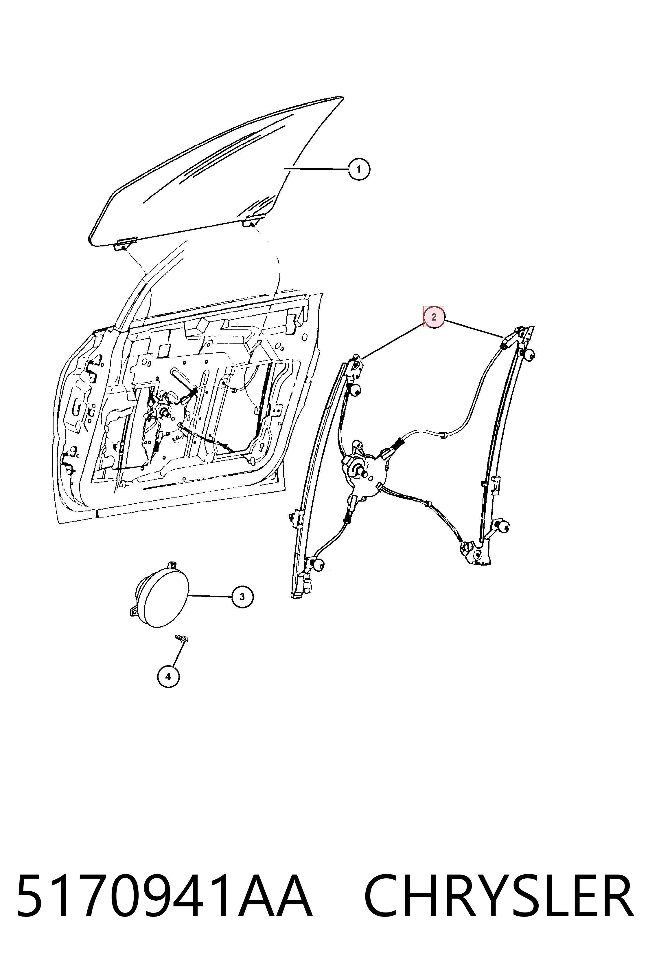 5170941AA Chrysler Mechanizm podnoszenia szyby drzwi przednich lewych