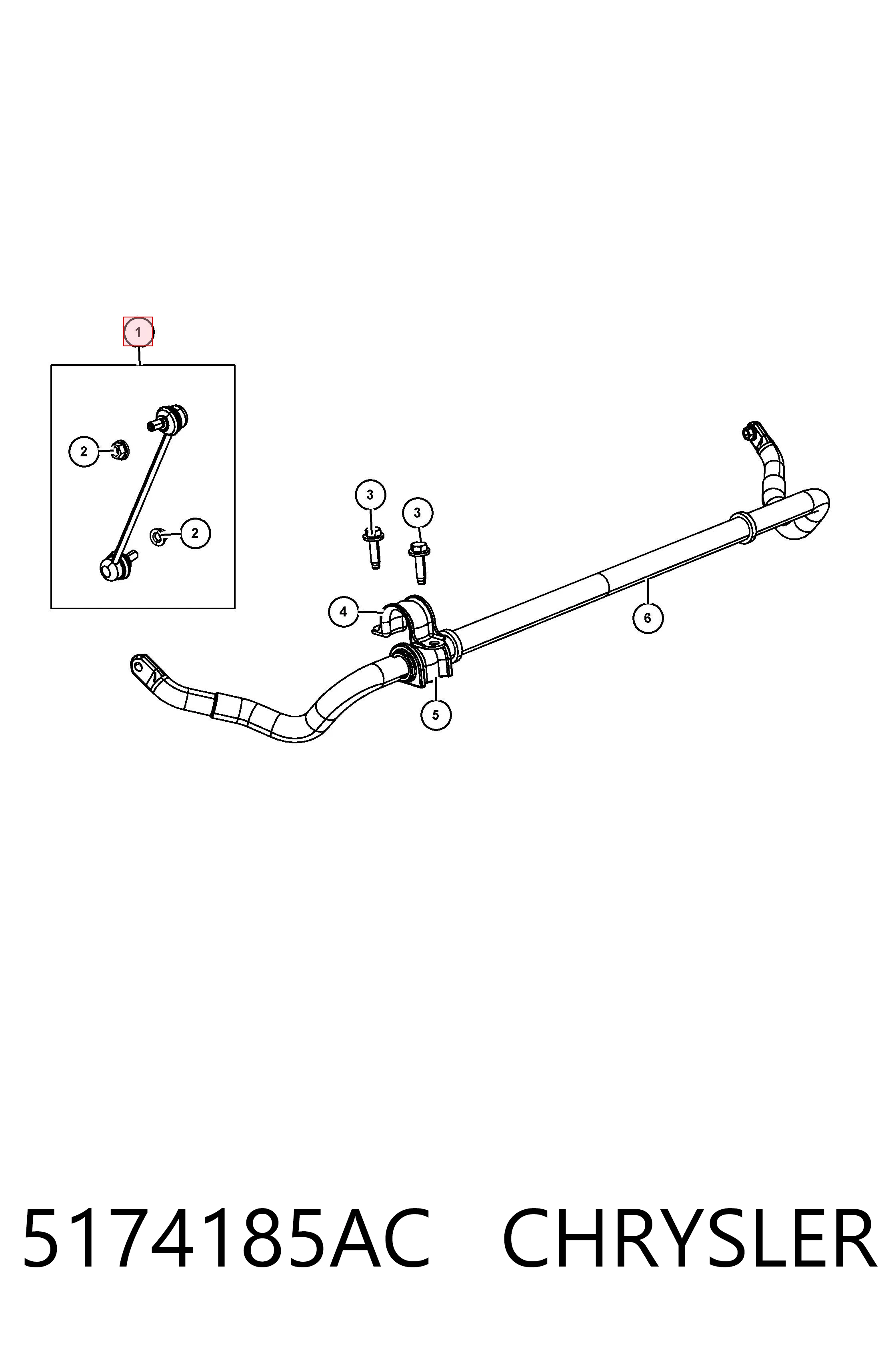 5174185AC Chrysler Łącznik stabilizatora przedniego