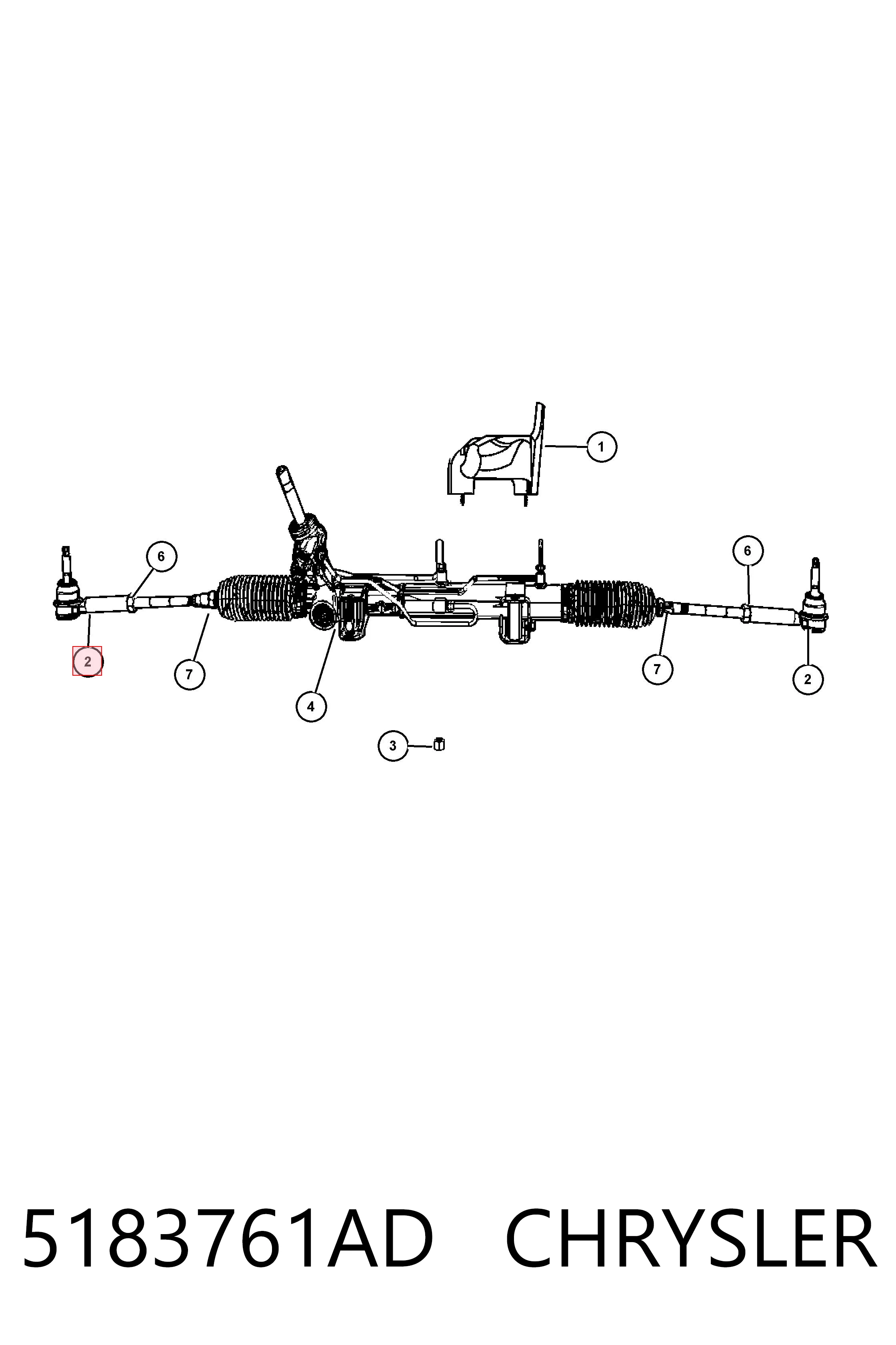 5183761AD Chrysler Końcówka drążka kierowniczego zewnętrzna