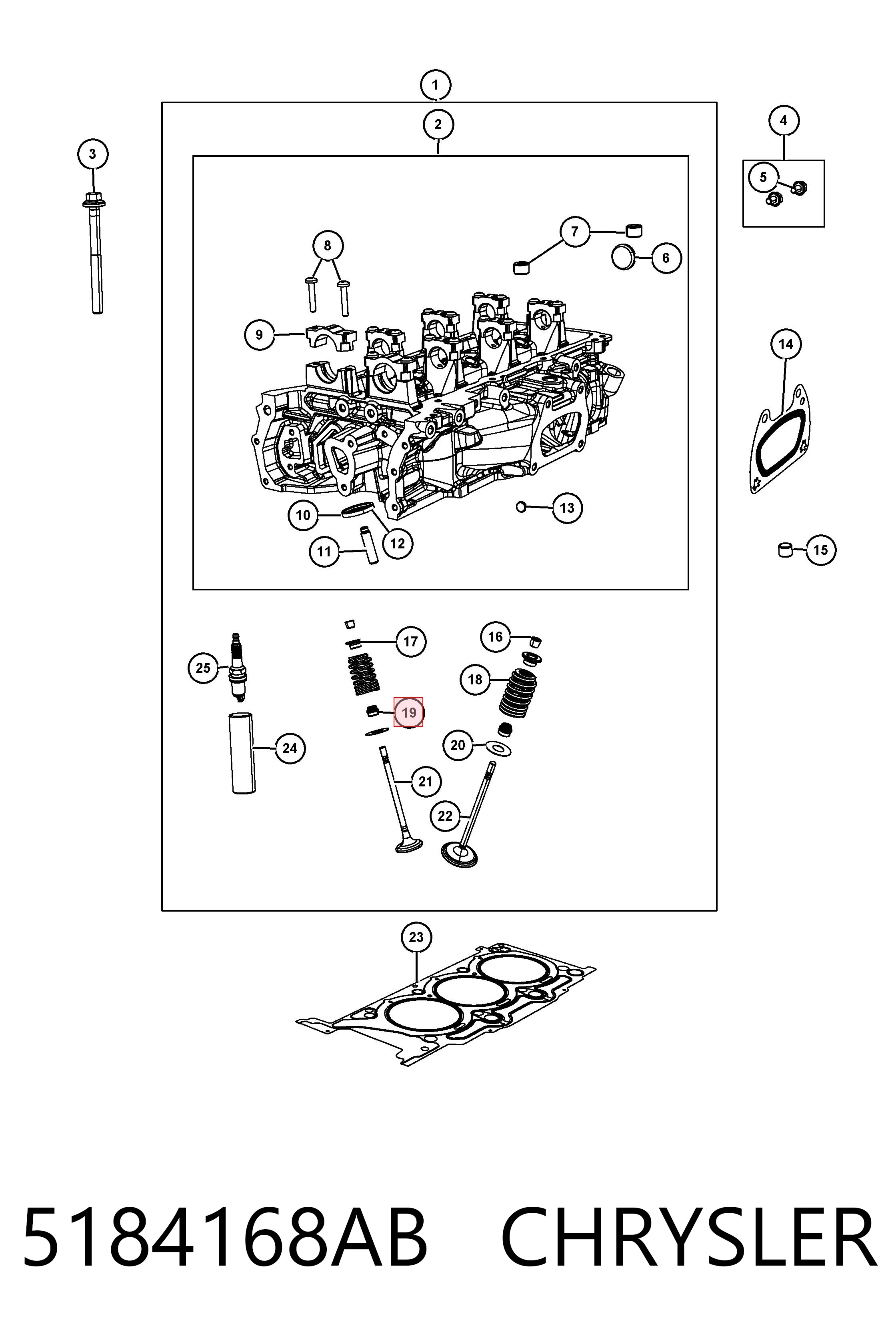 5184168AB Chrysler Uszczelniacz zaworu dolotowego/wylotowego