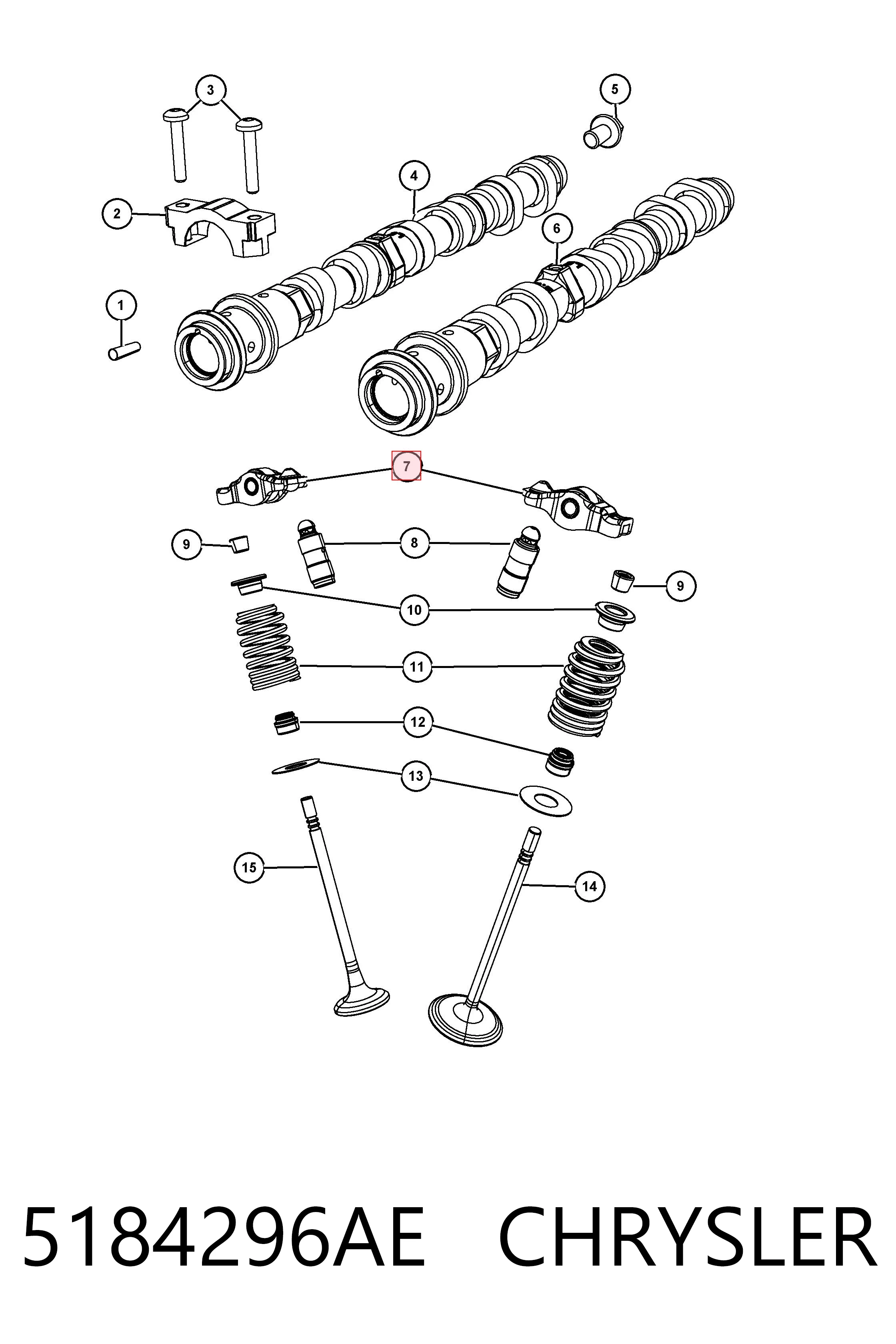 5184296AE Chrysler Dźwigienka zaworowa
