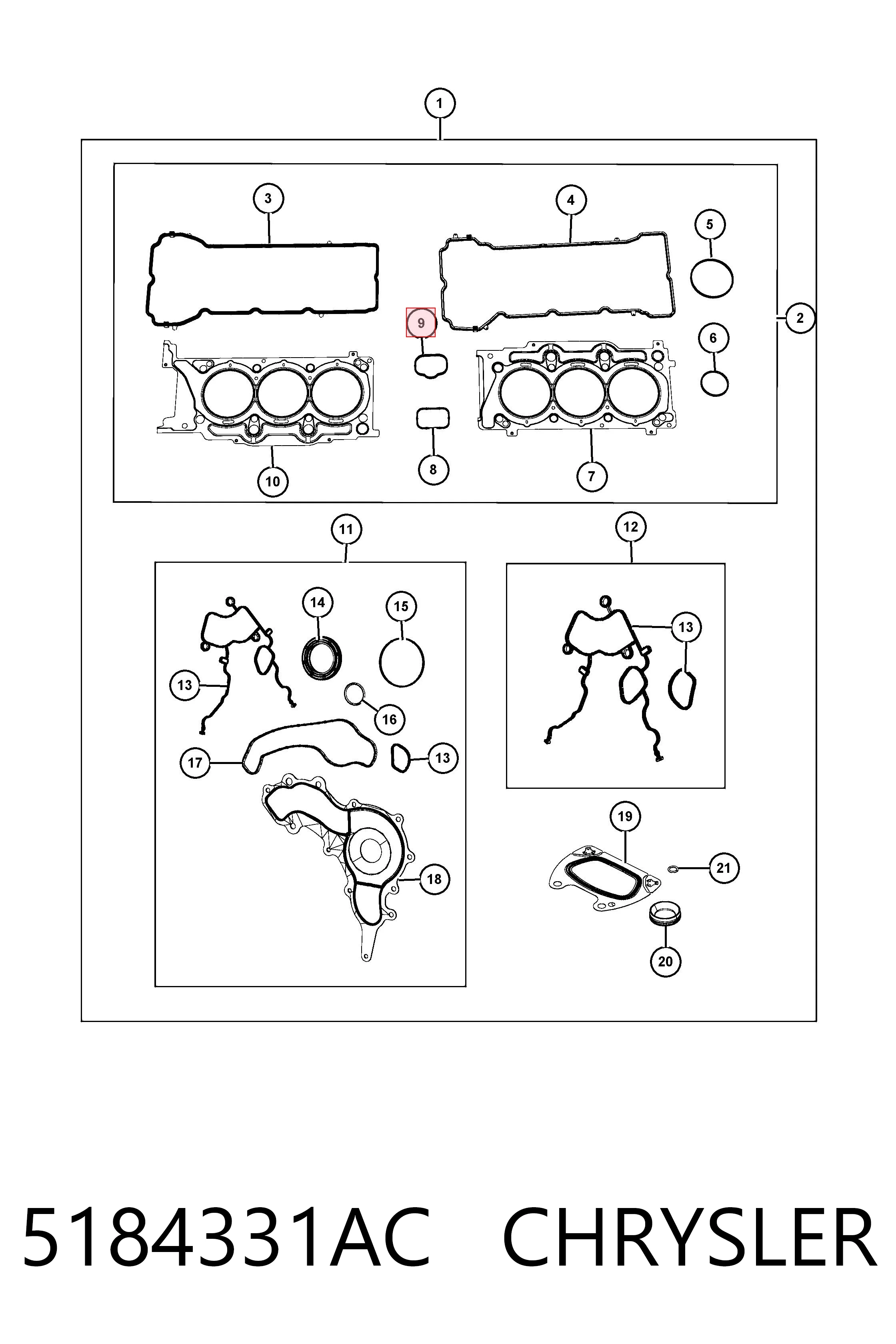 5184331AC Chrysler Uszczelka kolektora ssącego