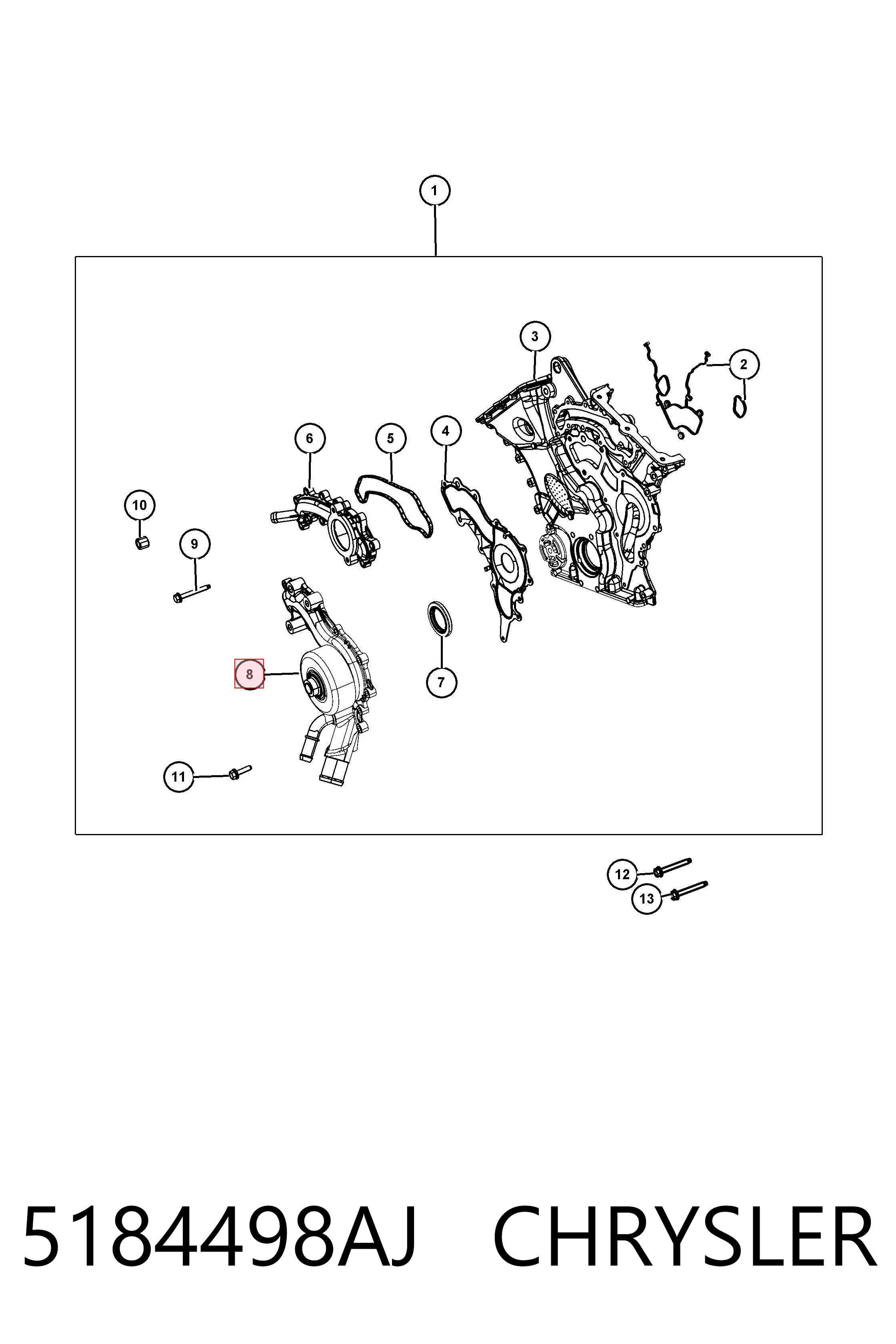 5184498AJ Chrysler Pompa chłodząca wodna