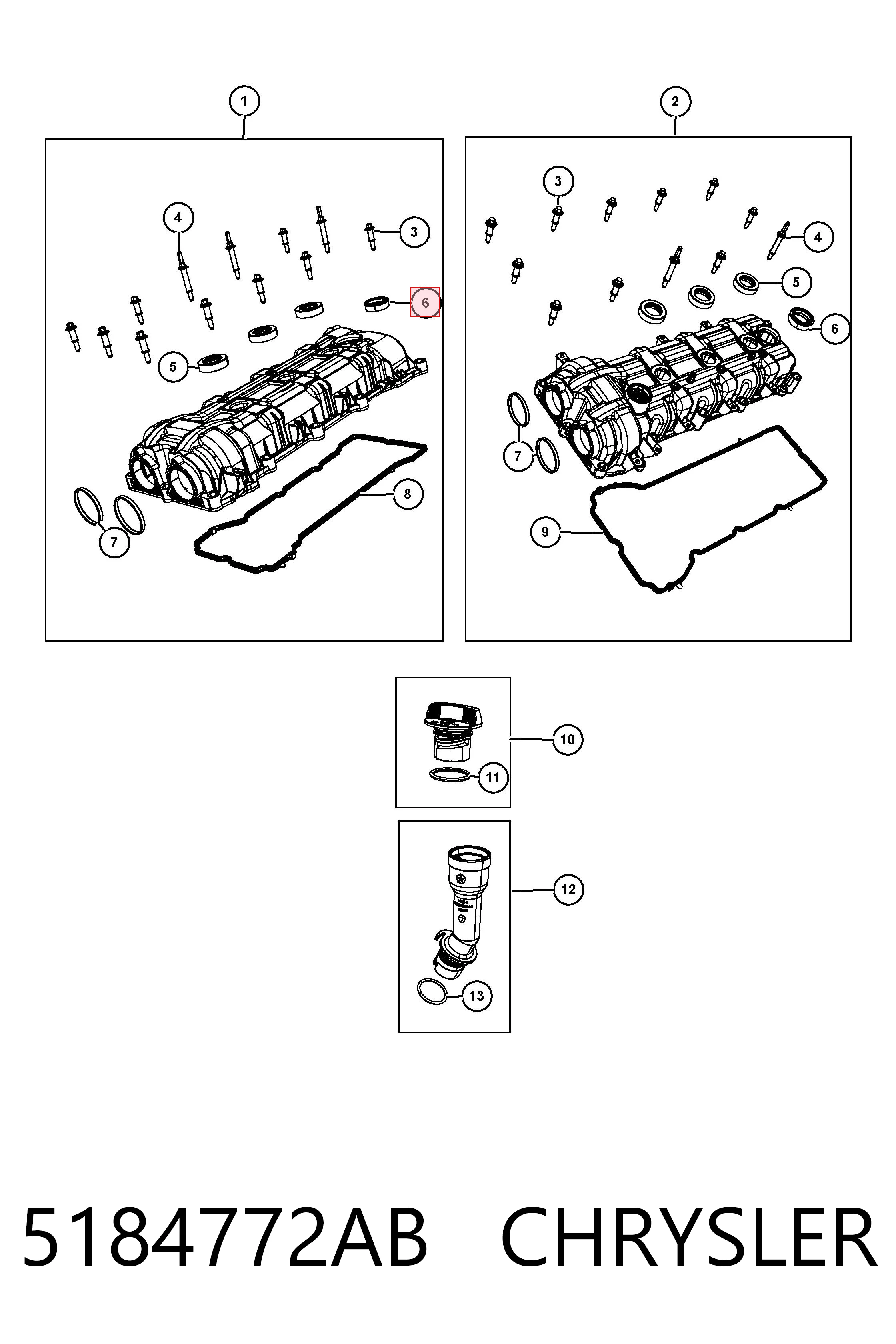 Pierścień uszczelniający gniazda świecy Fiat/Alfa/Lancia K05184772AB cena, od 20,80 USD