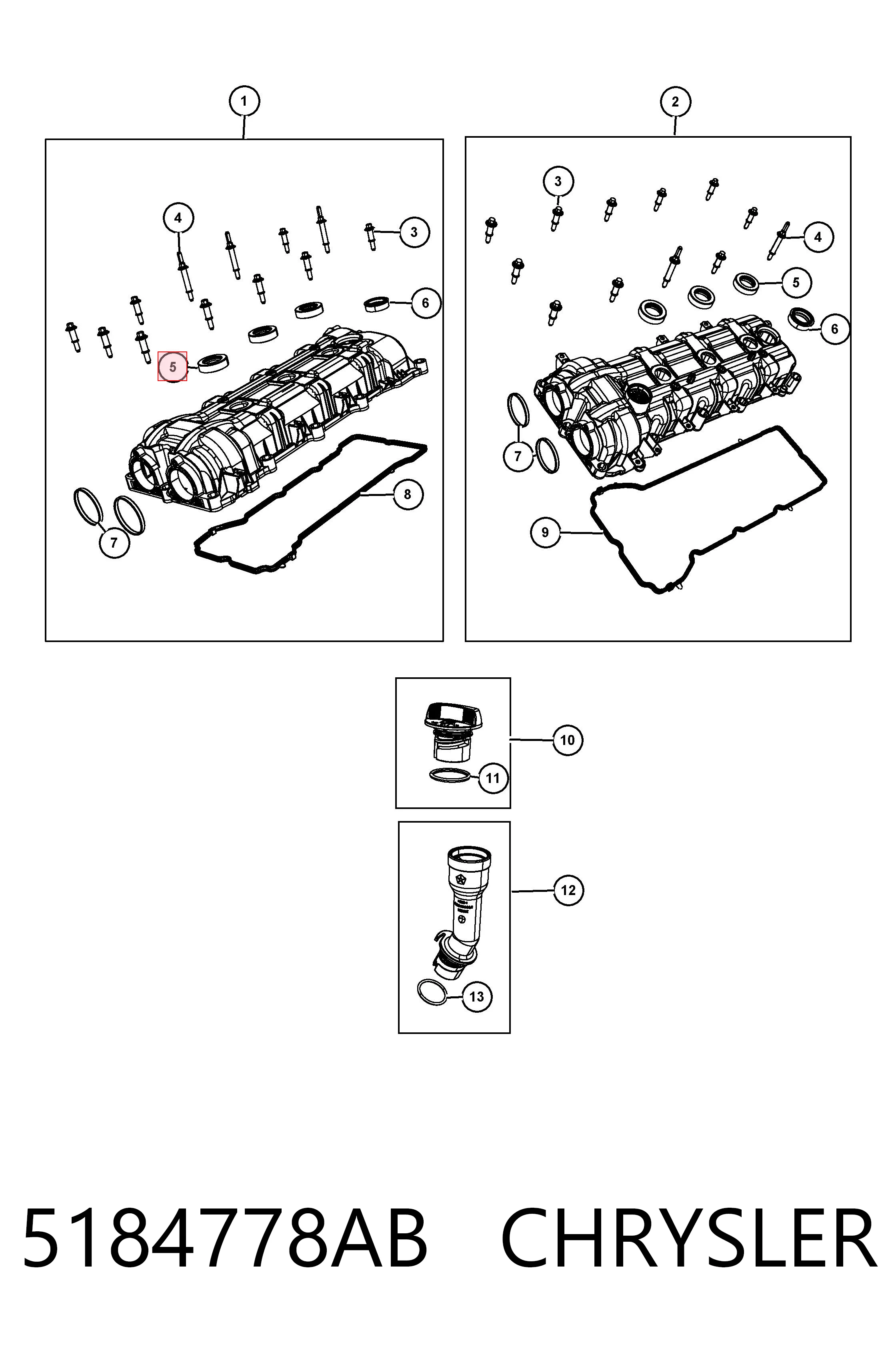 Pierścień uszczelniający gniazda świecy Fiat/Alfa/Lancia K05184778AB