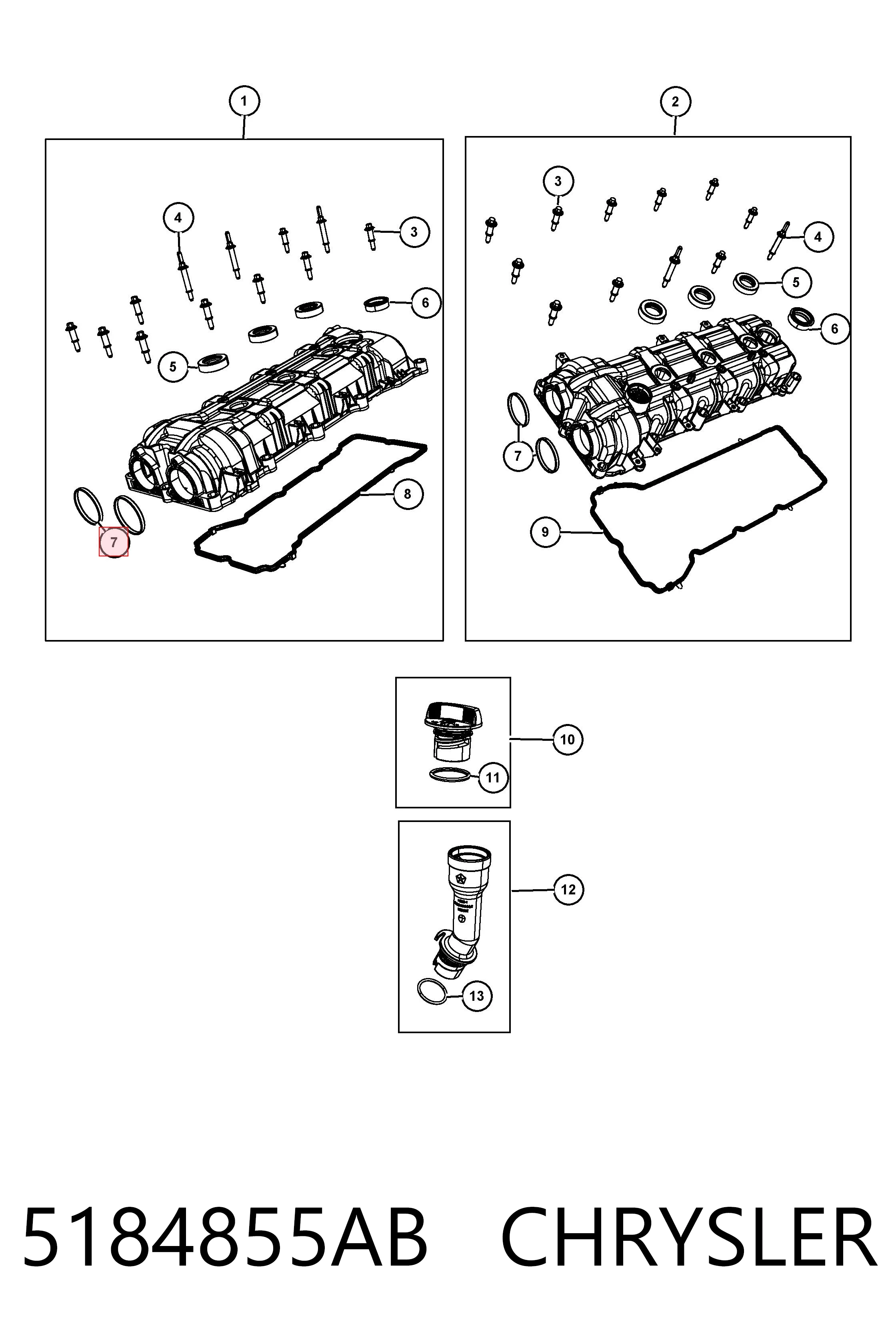 5184855AB Chrysler Pierścień uszczelniający gniazda świecy