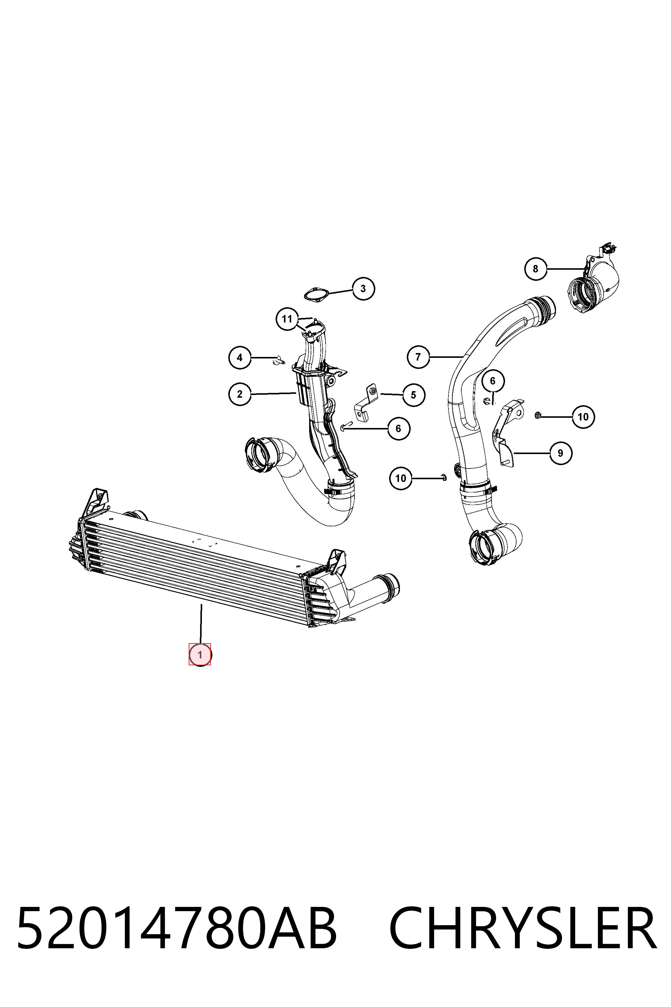 Chłodnica intercoolera Jeep Cherokee SUV (KL) (2014 - 2023) cena, od 100,93 USD