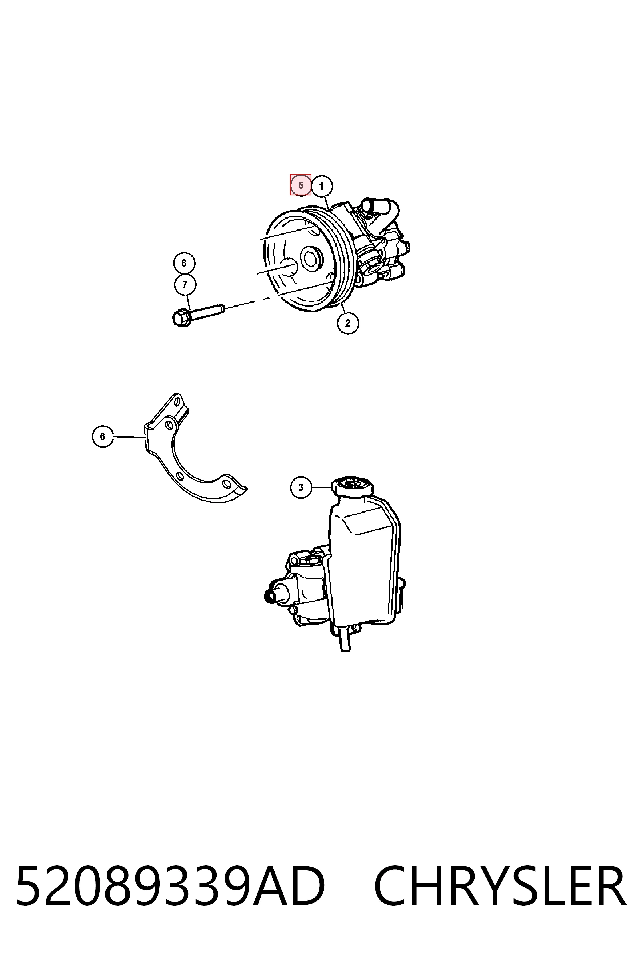 52089339AD Chrysler Pompa wspomagania hydraulicznego kierownicy