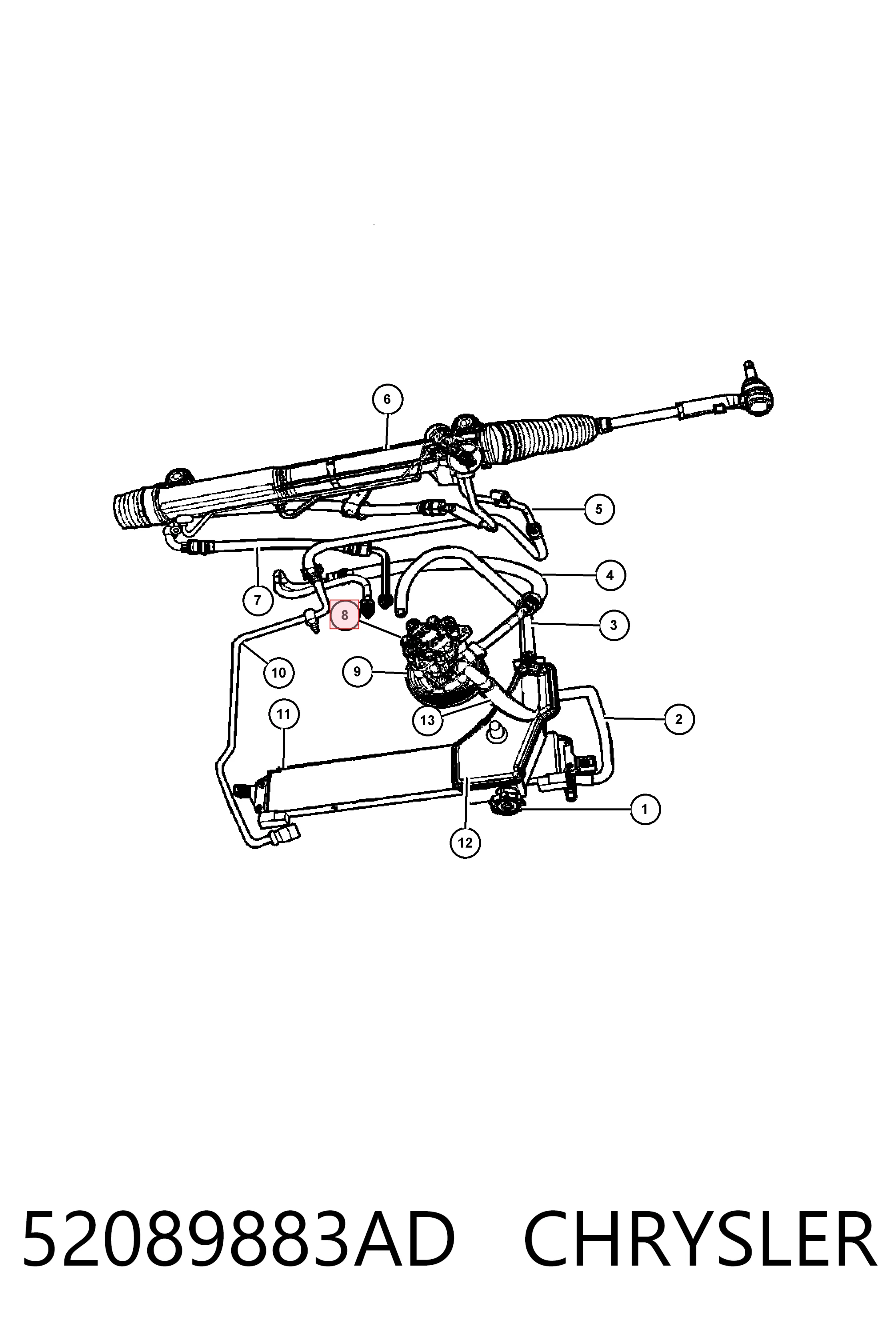 52089883AD Chrysler Pompa wspomagania hydraulicznego kierownicy