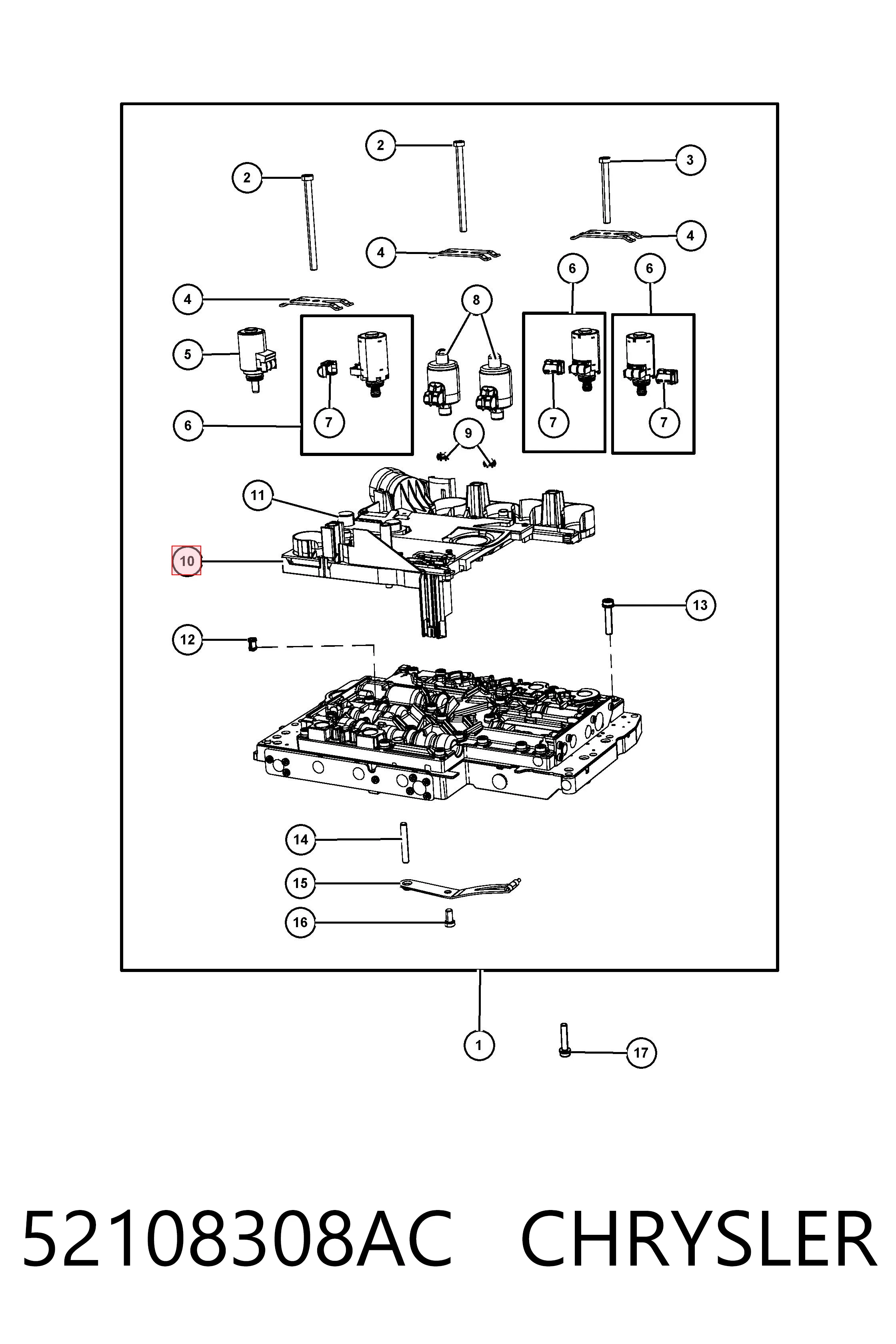 52108308AC Chrysler Elektroniczna płyta automatycznej skrzyni biegów