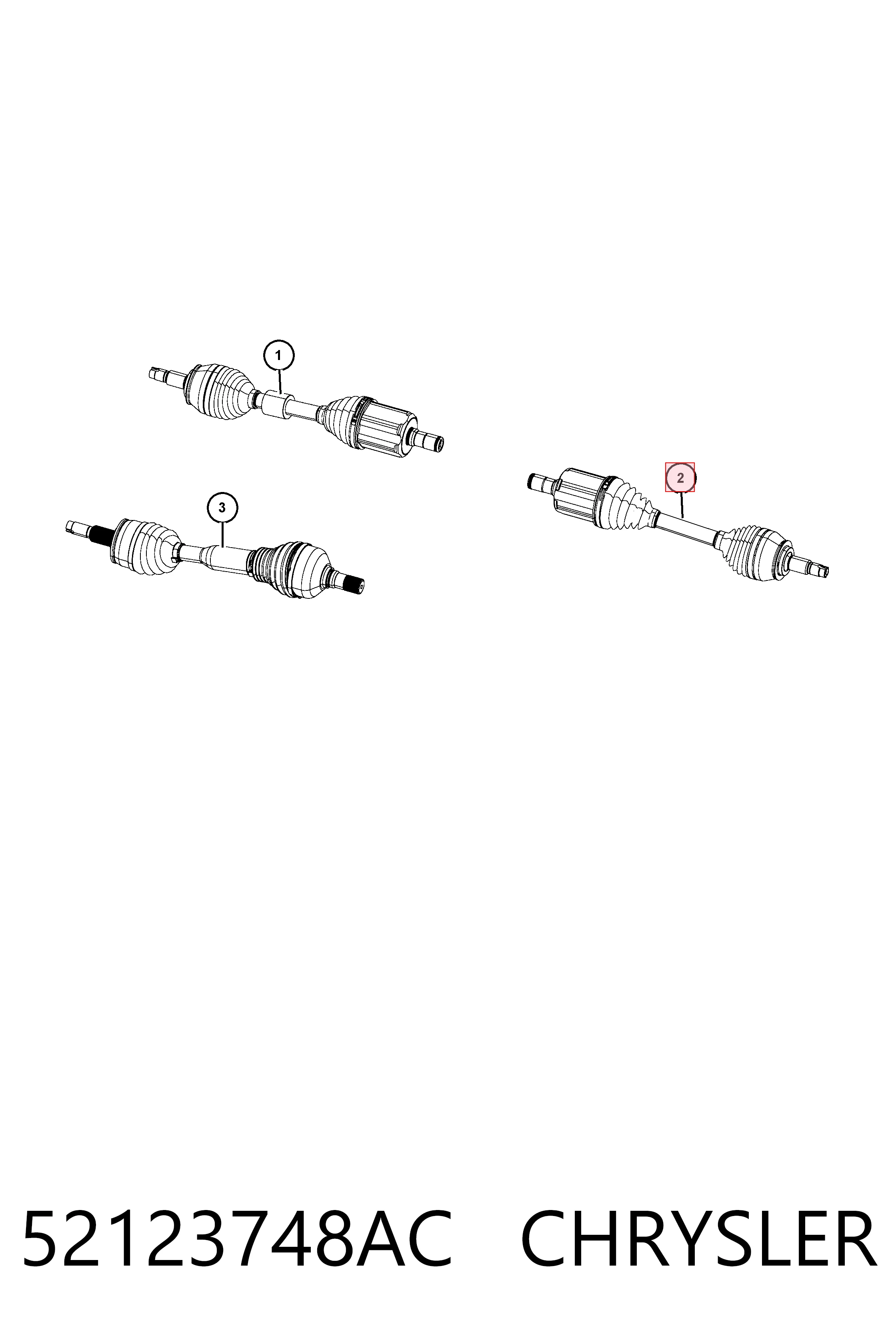 52123748AC Chrysler Półoś napędowa przednia lewa
