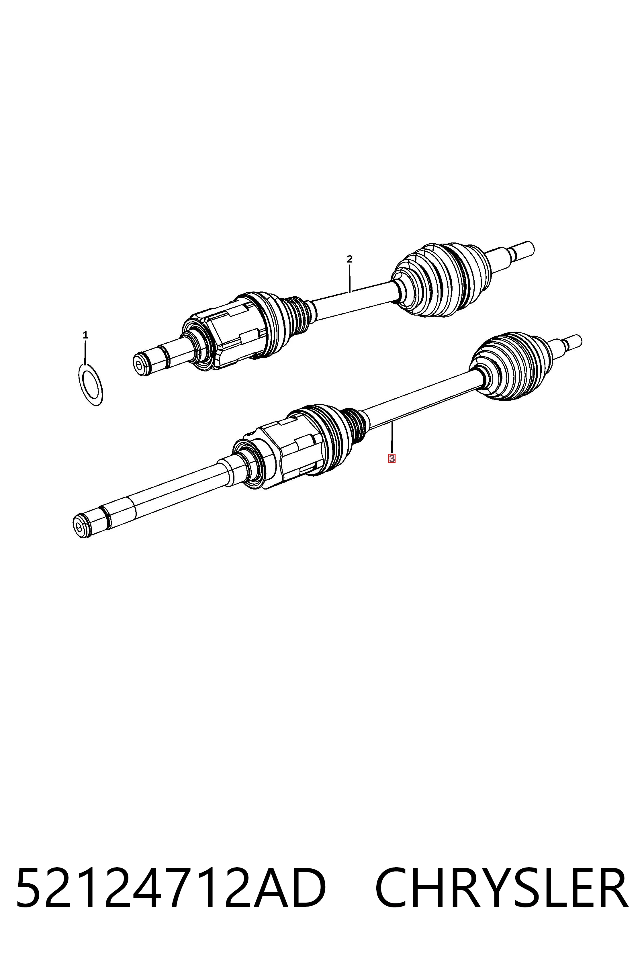 Półoś napędowa przednia prawa Jeep Grand Cherokee IV SUV (WK) (2011 - 2022) cena, od 188,18 USD