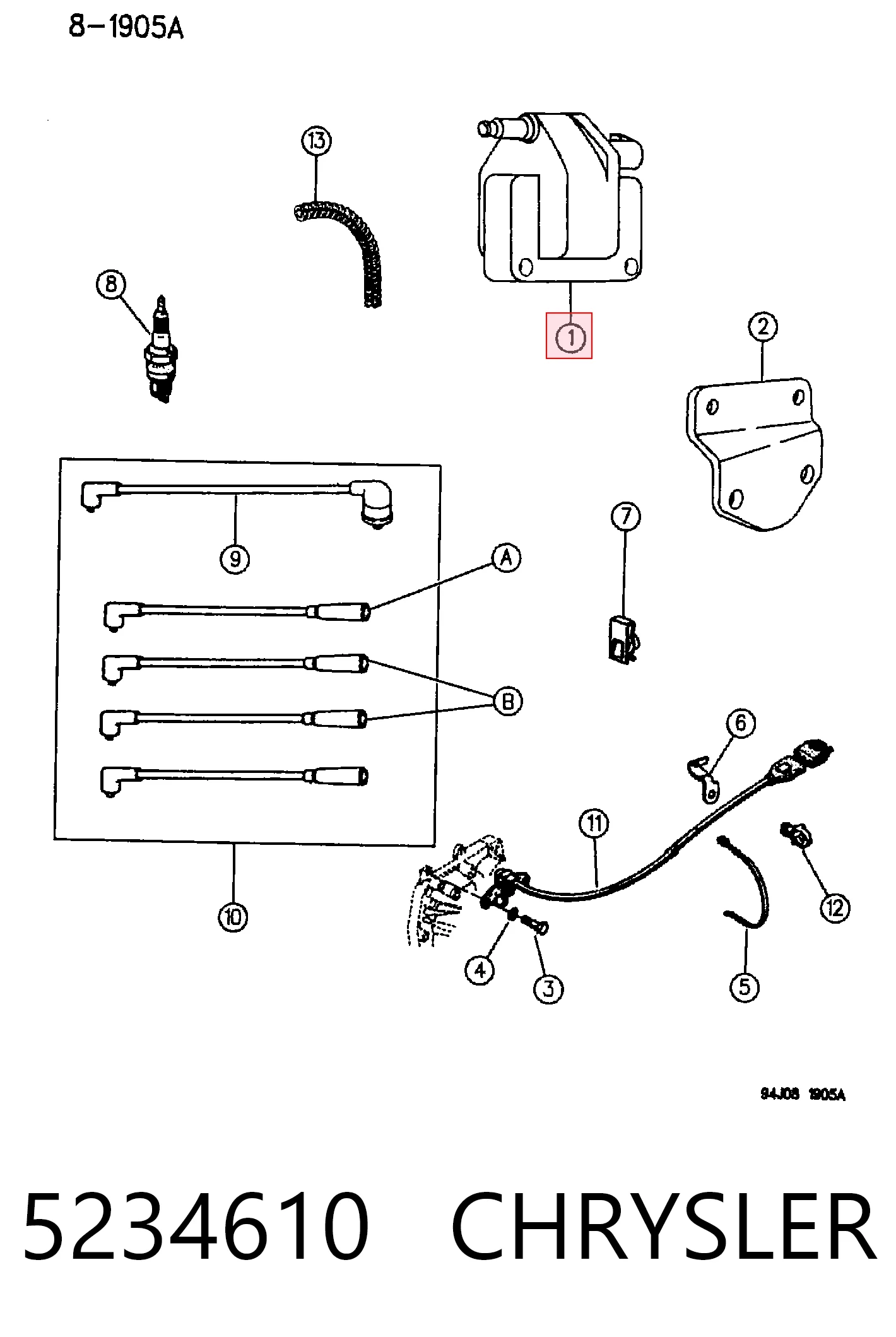 5234610 Chrysler Cewka zapłonowa