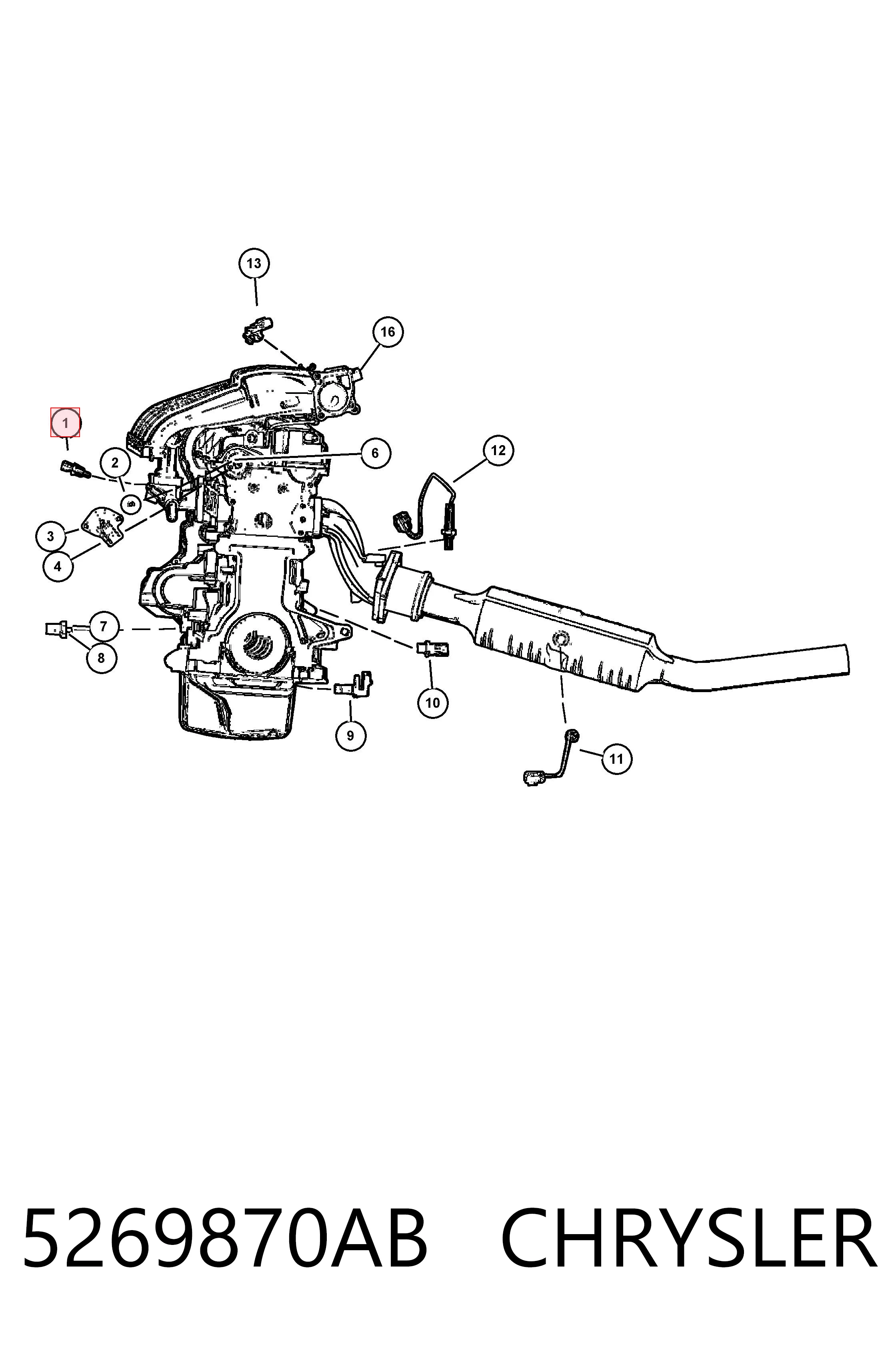 5269870AB Chrysler Czujnik temperatury płynu chłodzącego
