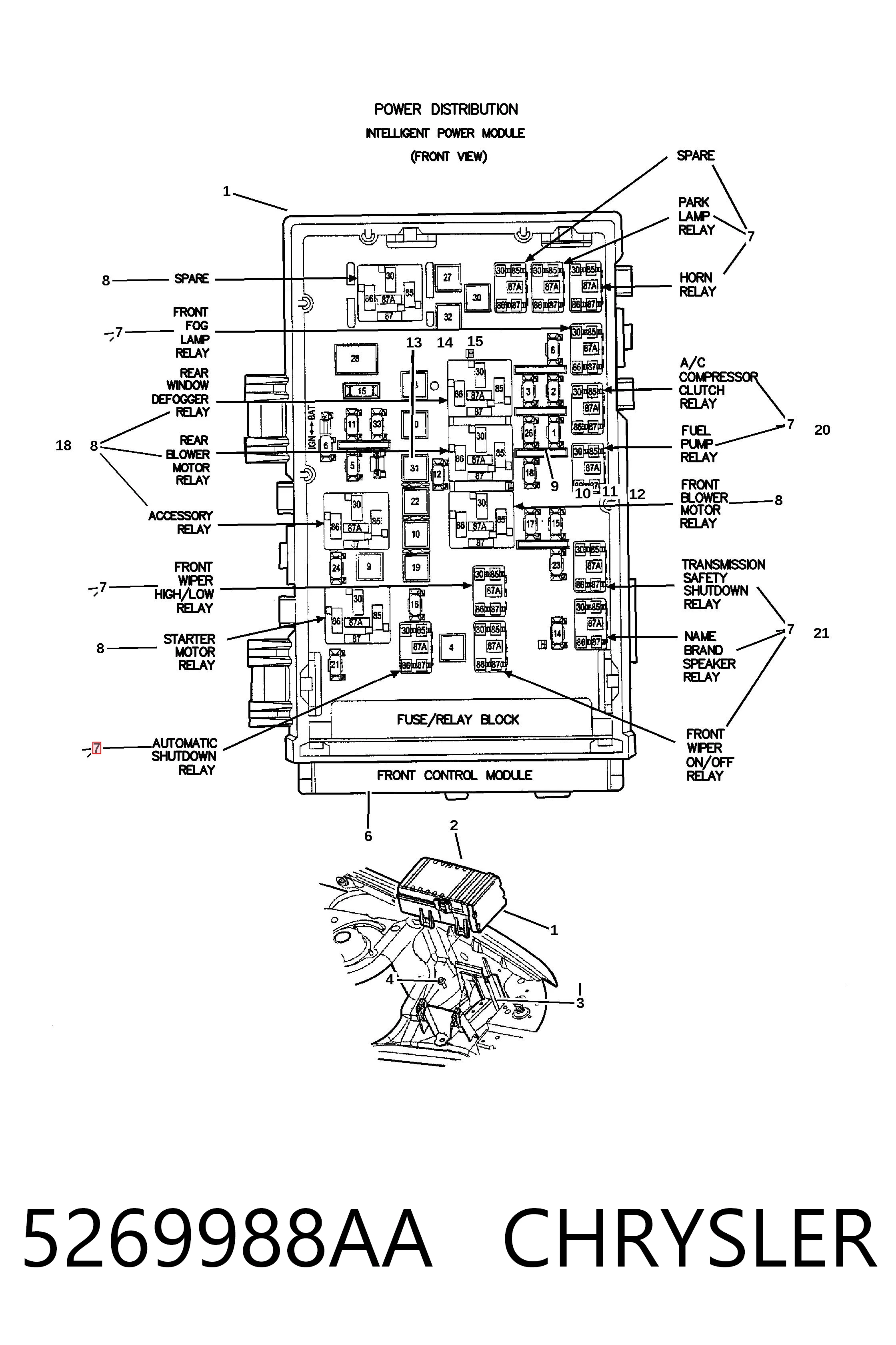 5269988AA Chrysler Elektryczne przekaźnik wielofunkcyjne