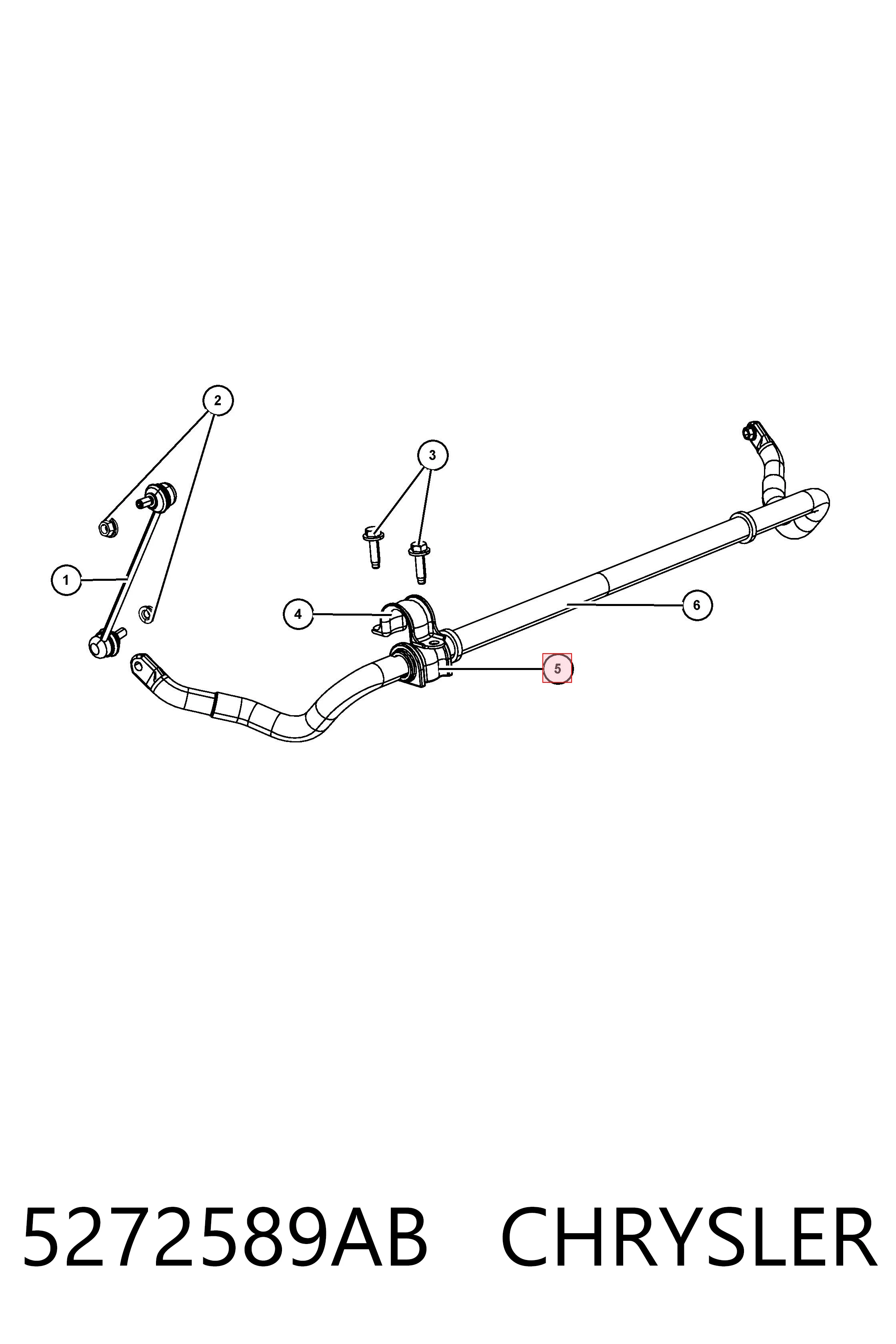 5272589AB Chrysler Tuleja stabilizatora przedniego